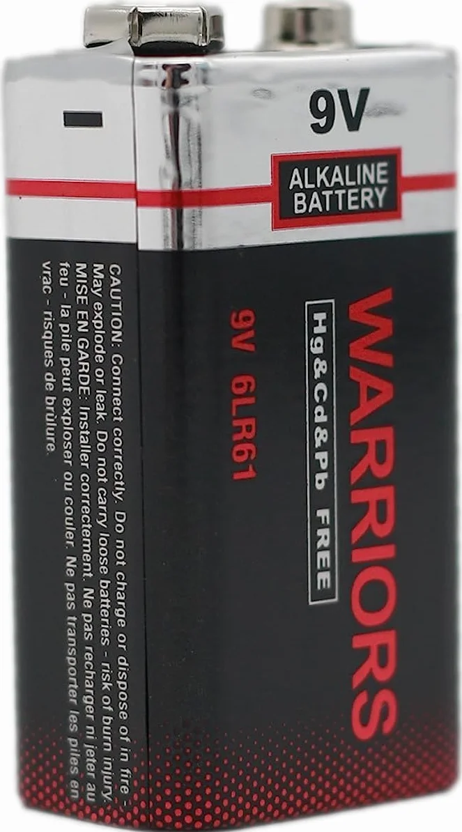 Warriors 4X Wysokowydajne baterie alkaliczne 9V Super Długotrwałe do czujników dymu, pilotów RC - 4 sztuki