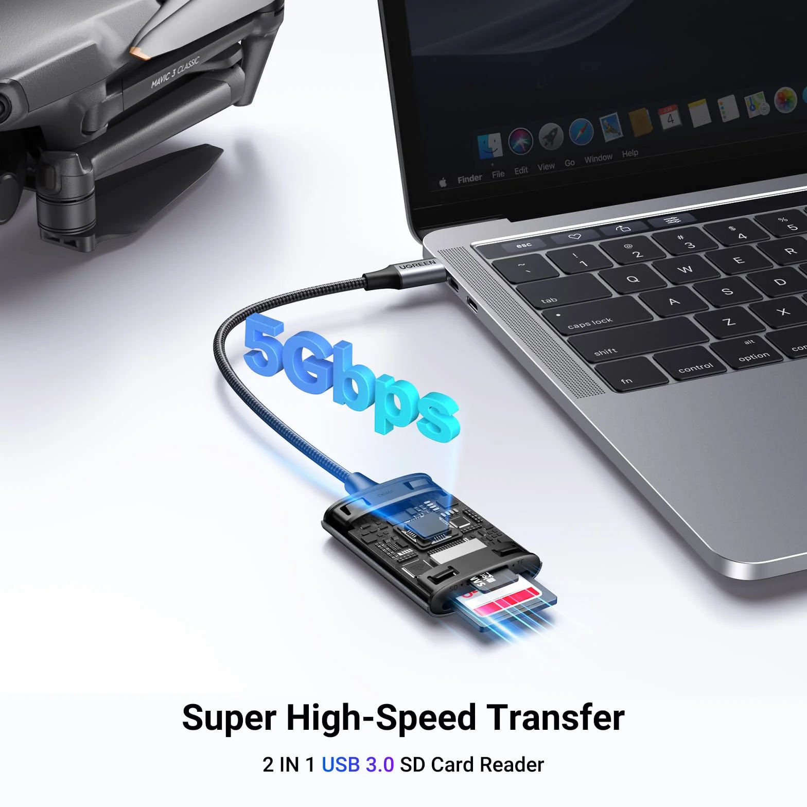 UGREEN Czytnik Kart USB C SD/TF Thunderbolt 3 Zewnętrzny