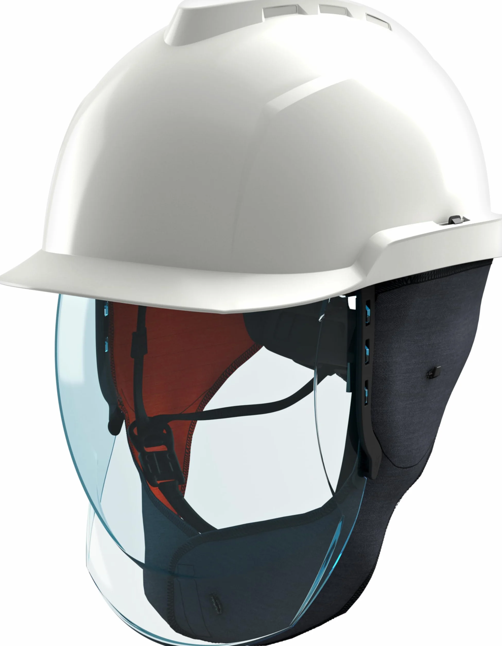 MSA V-Gard 950 zestaw dla elektryków – niewentylowany kask ochronny z wizjerem z łukiem świetlnym (klasa 2) – kask z klapkami na szyję i ucho