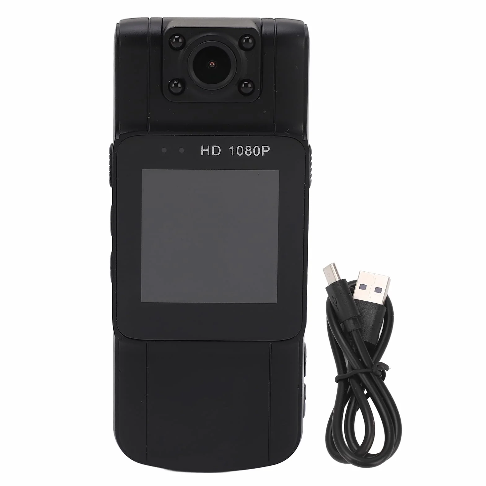 Kamera na Ciele 128 GB z Noktowizorem, Obrotowa Mini Rejestrator Policyjny