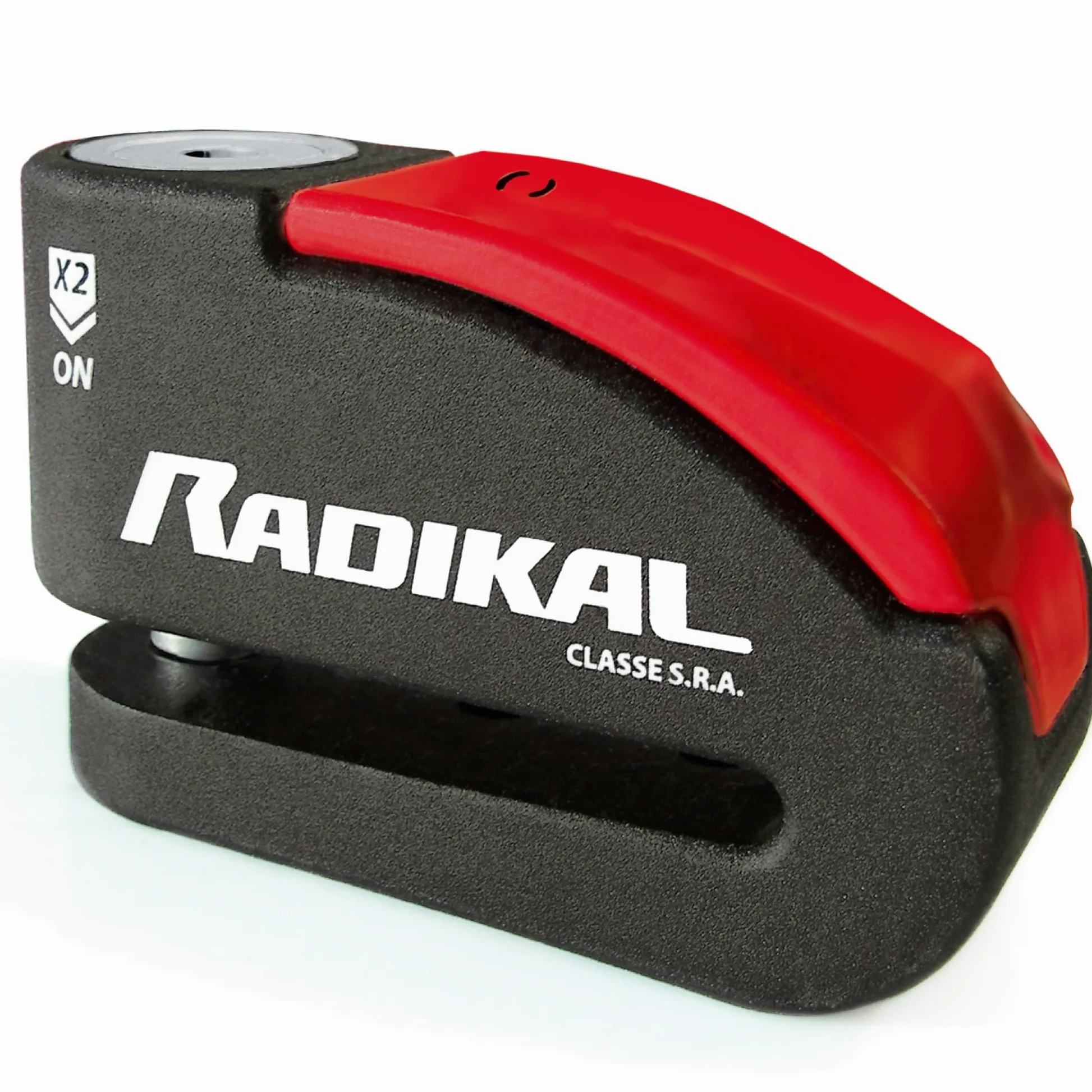 RADIKAL Blokada Anty-kradzieżowa Motocykla RK15 | Alarm 120dB, SRA Wysokie Zabezpieczenie | Funkcja WARNING Anti-Zapomnienie | Blokada Tarczy Stal Cementowana 14mm, Podwójne Ryglowanie, Kontrolka LED.