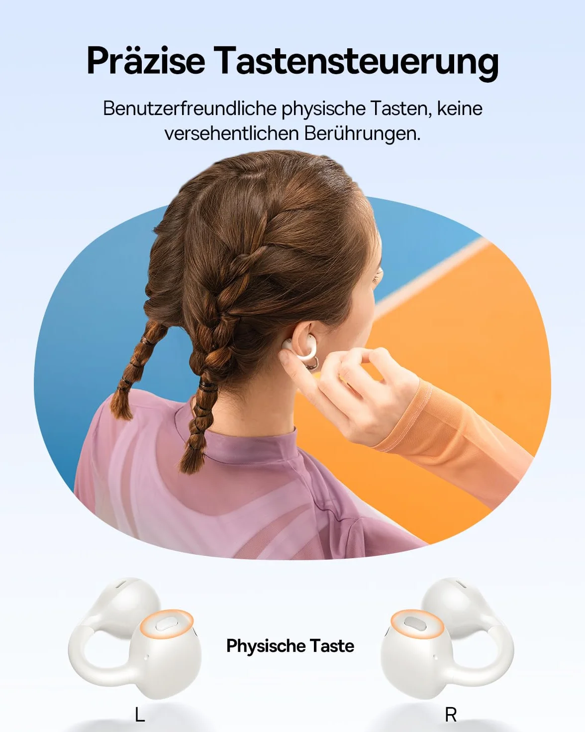 Baseus BC1 Open Ear słuchawki Bluetooth 6.0 IP55 38H biały