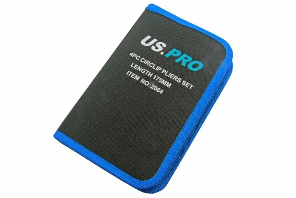 US PRO Professional 4 szt. 17,7 cm szczypce do pierścieni wewnętrznych zewnętrznych zestaw w płóciennym etui B2064
