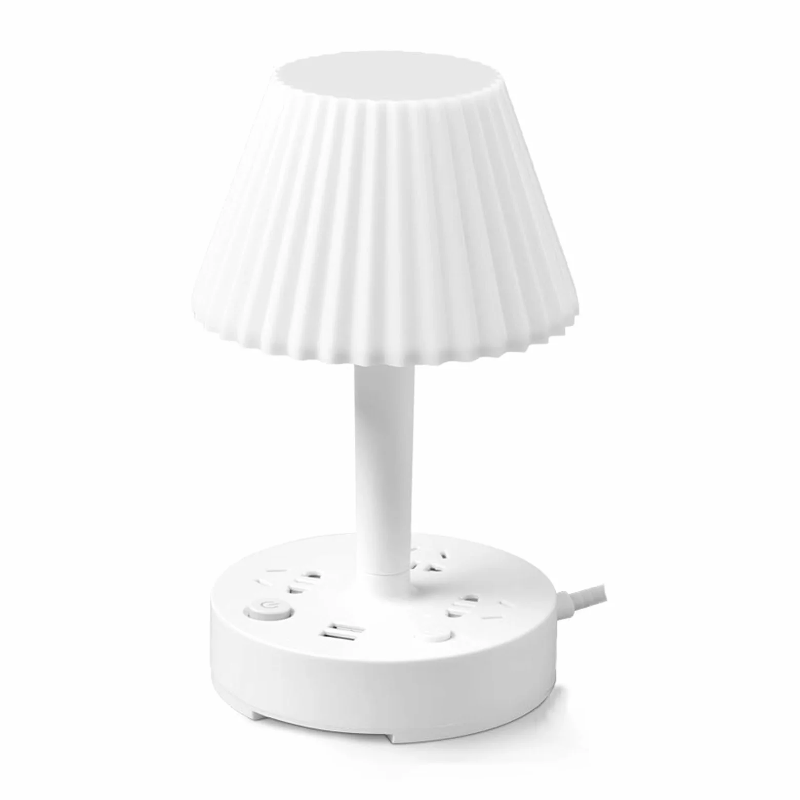 Lampa biurkowa LED z 2 portami ładowania USB i 3 gniazdami sieciowymi, lampa biurkowa z ochroną oczu z wtyczką, lampka nocna z 3 trybami oświetlenia, uchwyt do teleph