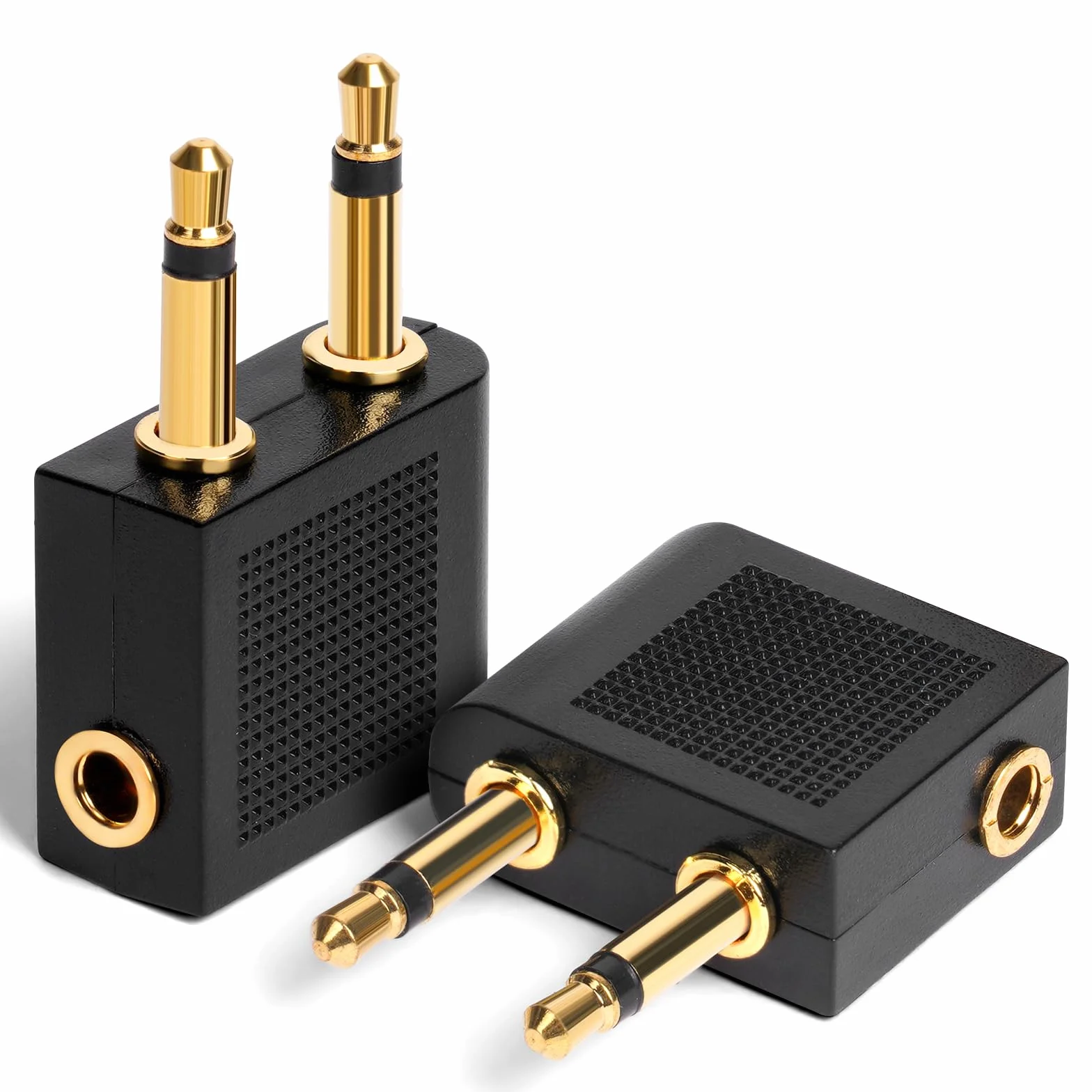 Adaptery do słuchawek lotniczych AXFEE 2 sztuki pozłacane 3,5 mm