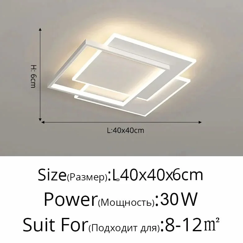 Nowoczesna lampa sufitowa LED do salonu, dekoracja domu, pilot zdalnego sterowania, sypialnia dziecięca, lampa do jadalni (biała 40 x 40 cm, 3 kolory)