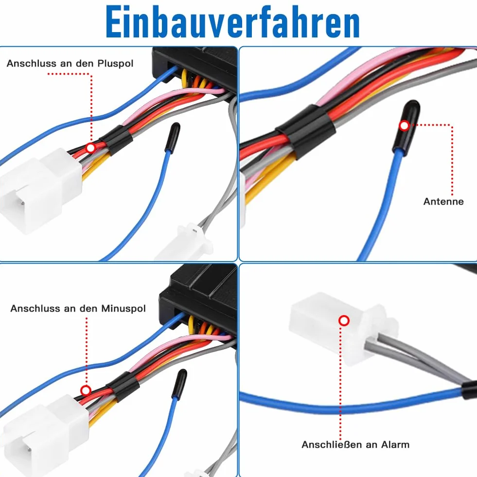 Motocyklowy system alarmowy 12V 125dB uniwersalny wodoodporny bezprzewodowy z 2 pilotami