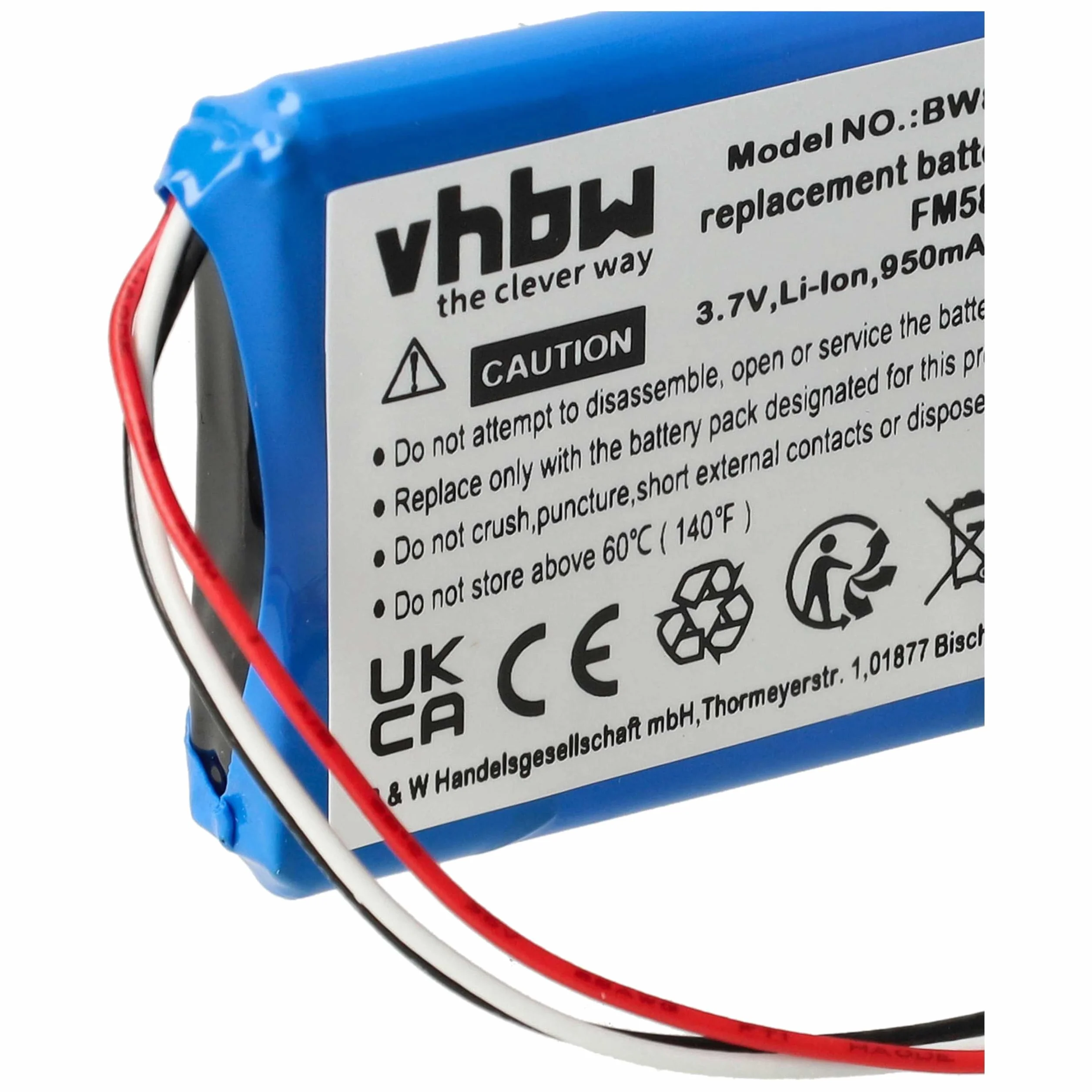 vhbw Bateria kompatybilna z TomTom Start 50, Go Live 825 Europe nawigacja GPS (950 mAh, 3,7 V, Li-Ion)