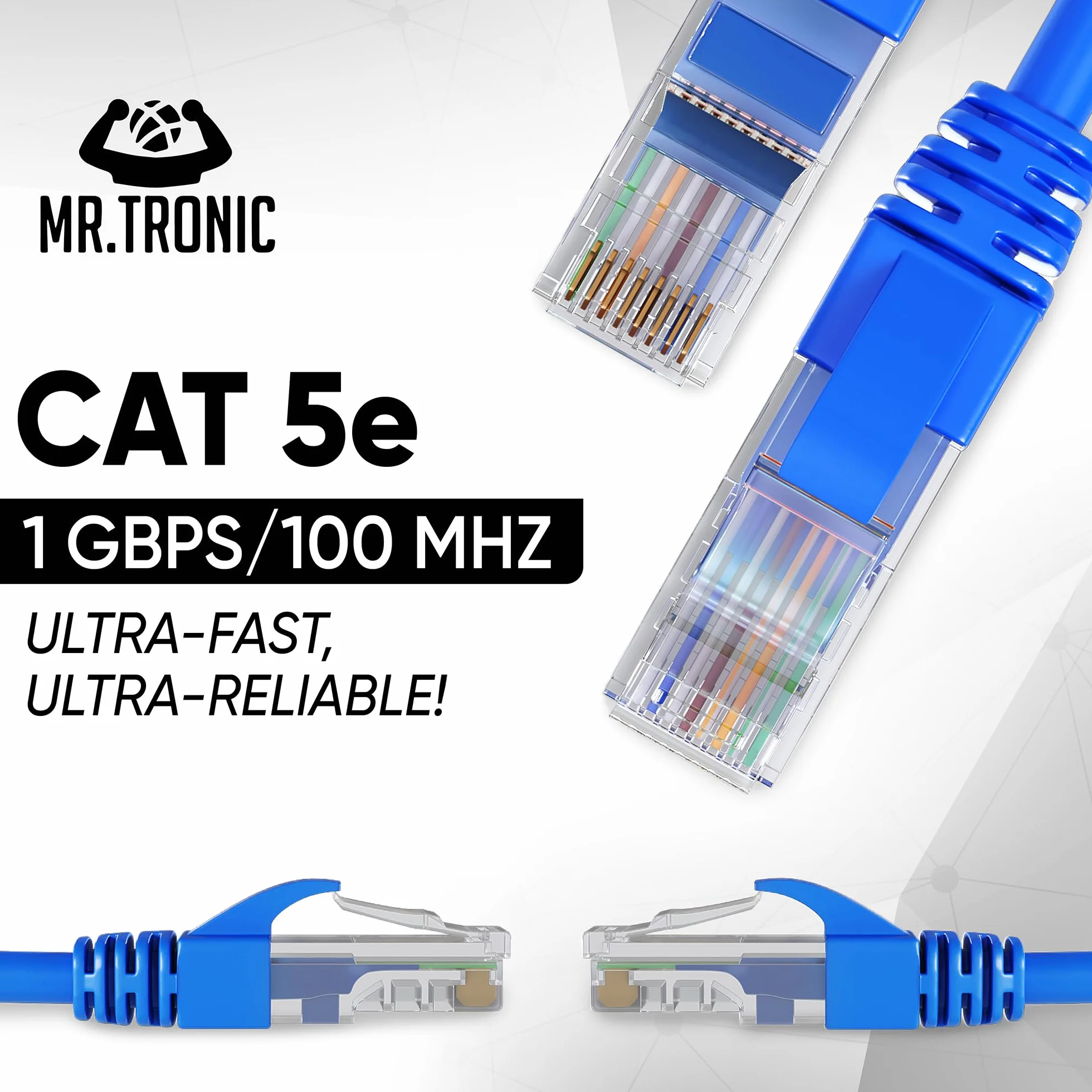 Mr. Tronic Kabel Ethernet 5m Cat 5E LAN RJ45 UTP AWG24 1 Gb/s