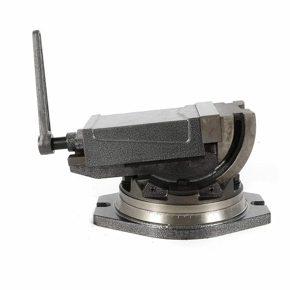2-osiowe imadło maszynowe wychylne obrotowe 125 mm precyzyjne imadło maszynowe ze stołem, precyzyjne imadło obrotowe o 360°, maks. 24 KN