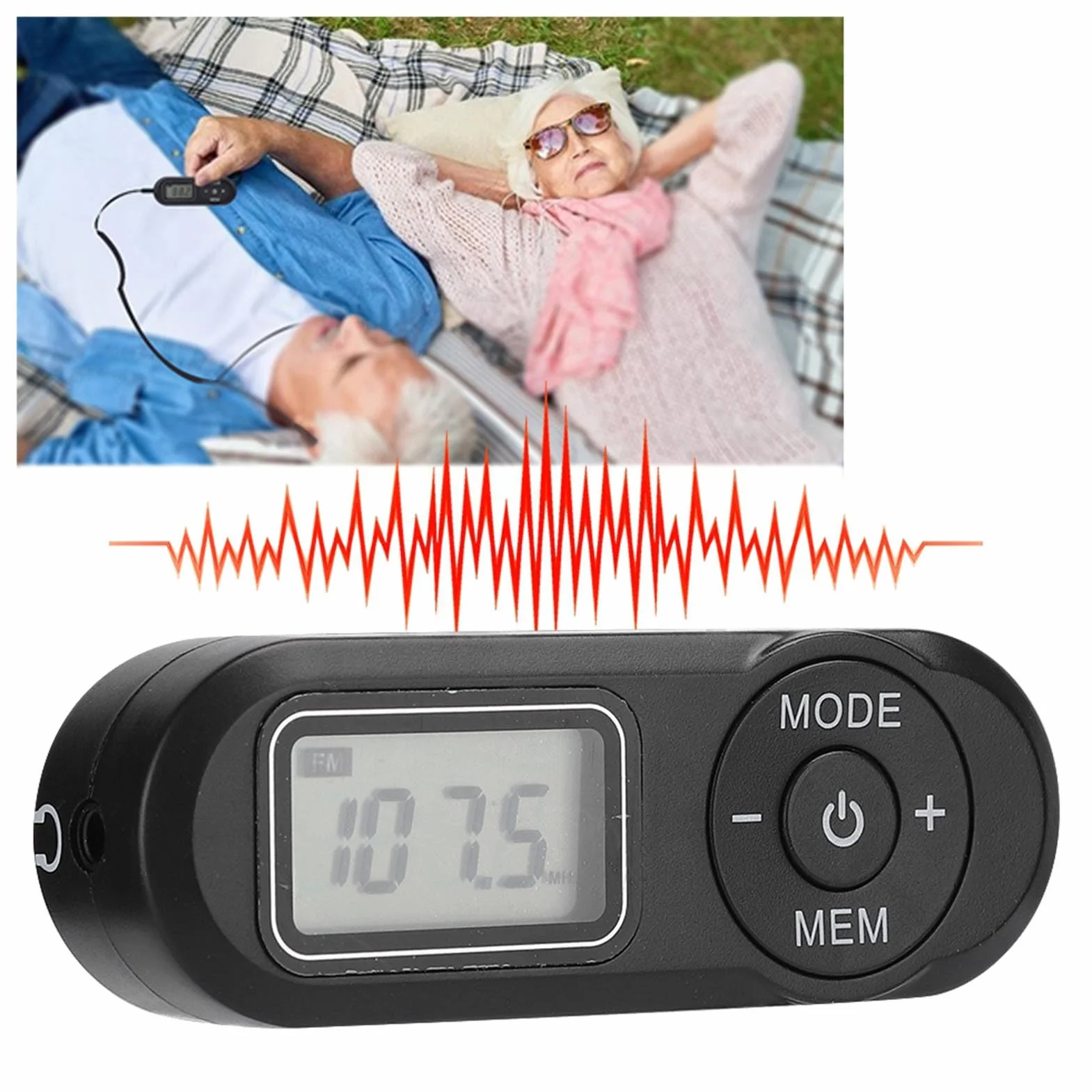 Miniradio FM, przenośne 1,1-calowe radio cyfrowe LCD, mini radio FM, z funkcją wyłączania, radio DAB, czarne radio słuchawkowe, funkcja pamięci DAB
