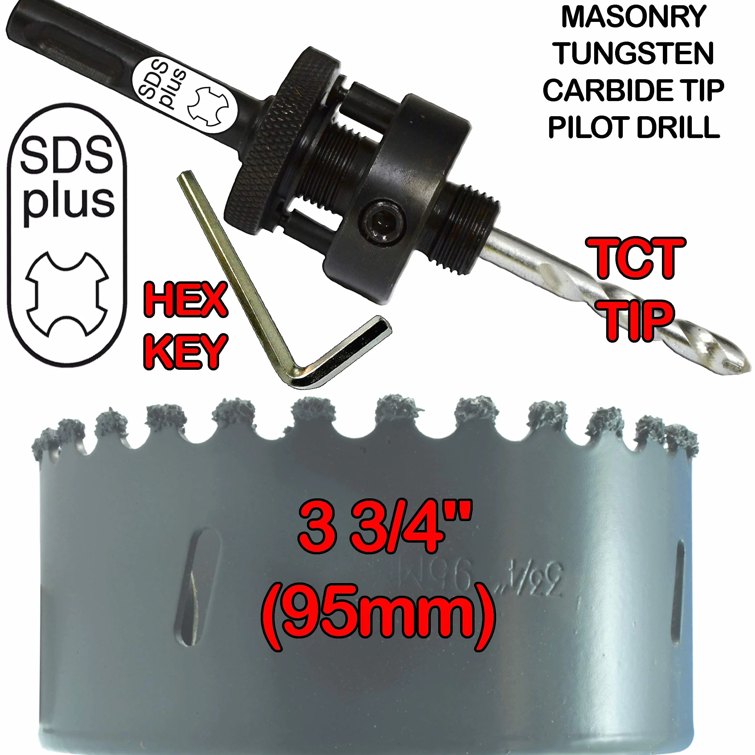 Otwornica z węglików spiekanych 3 3/10.2 cm z trzpieniem SDS Plus 3 3/10.2 cm otwornica do betonu płytka ścienna 3 3/10.2 cm otwornica do cegły do płyt kartonowo-gipsowych tynk z włókna szklanego 3