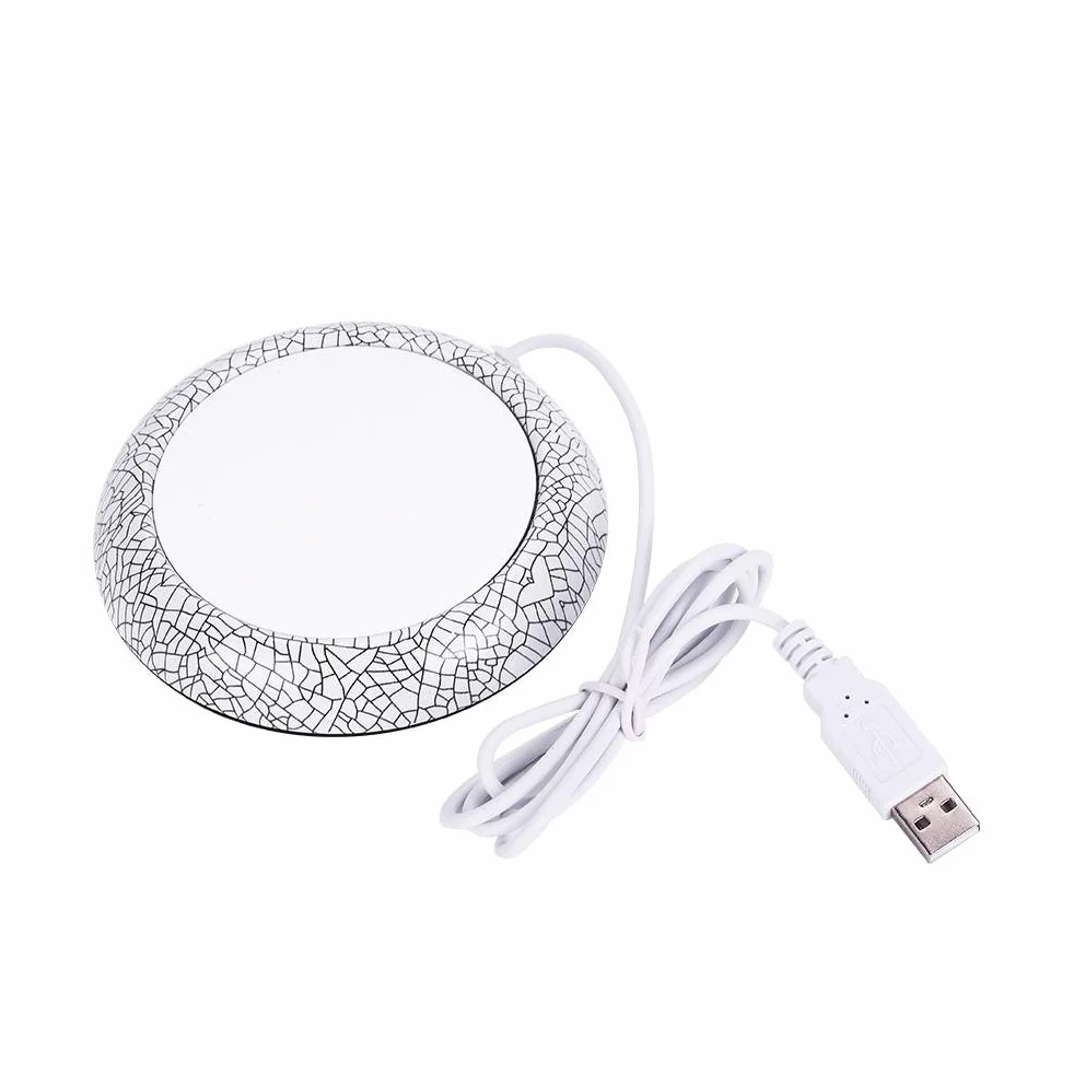 Elektryczny podgrzewacz do kubków USB mata ocieplacz do napojów biuro herbata kawa biała porcelana