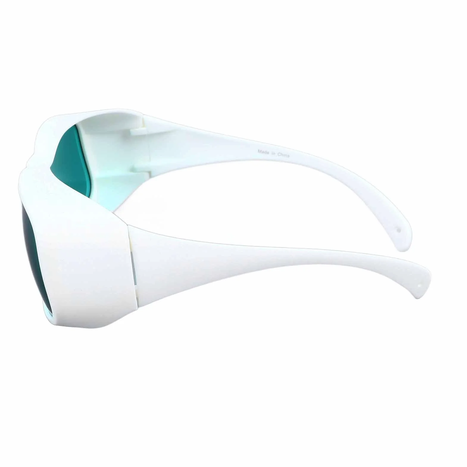 Generic Okulary Ochronne do Ochrony Oczu z blokadą światła o Długości Fali od 650 do 808 Nm, Użytku Osobistego i w Salonie Biała Oprawka, Zielone Soczewki 1 para