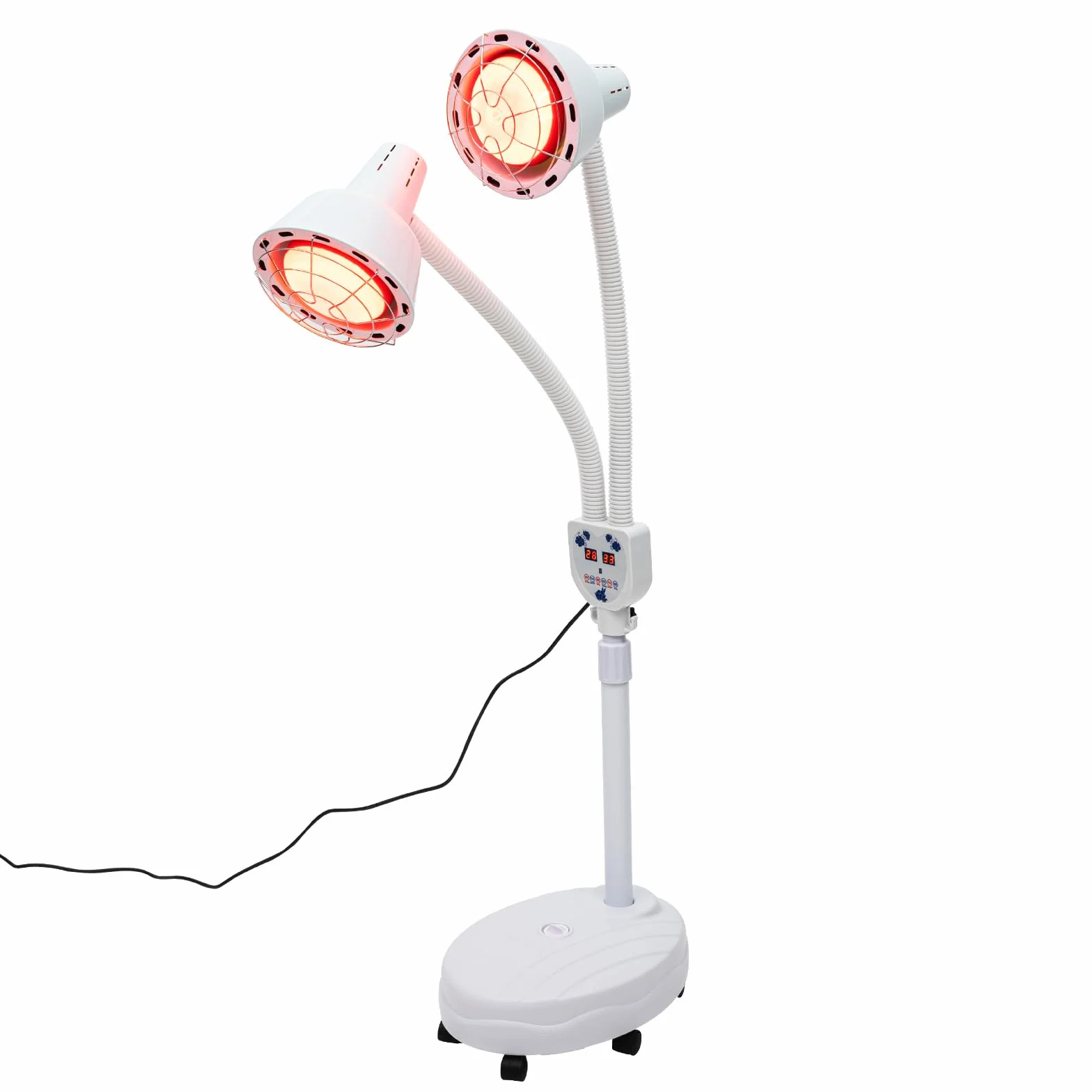 Lampa z czerwonym światłem 275 W, lampa grzewcza, zdalna lampa na podczerwień, fizjoterapia, urządzenie do fizjoterapii, ogrzewanie, ogrzewanie z podwójną głowicą, leczenie przeziębienia i