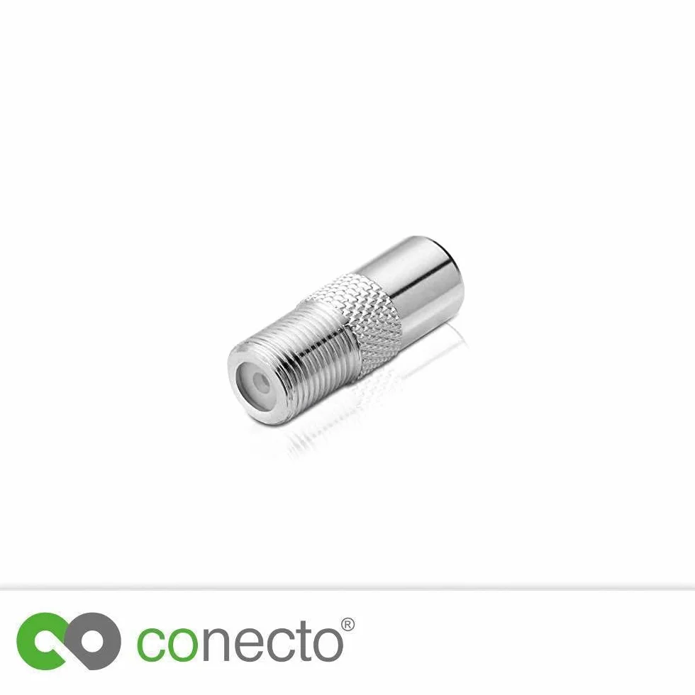 Conecto Adapter antenowy gniazdo F na wtyczkę koncentryczną IEC nikiel