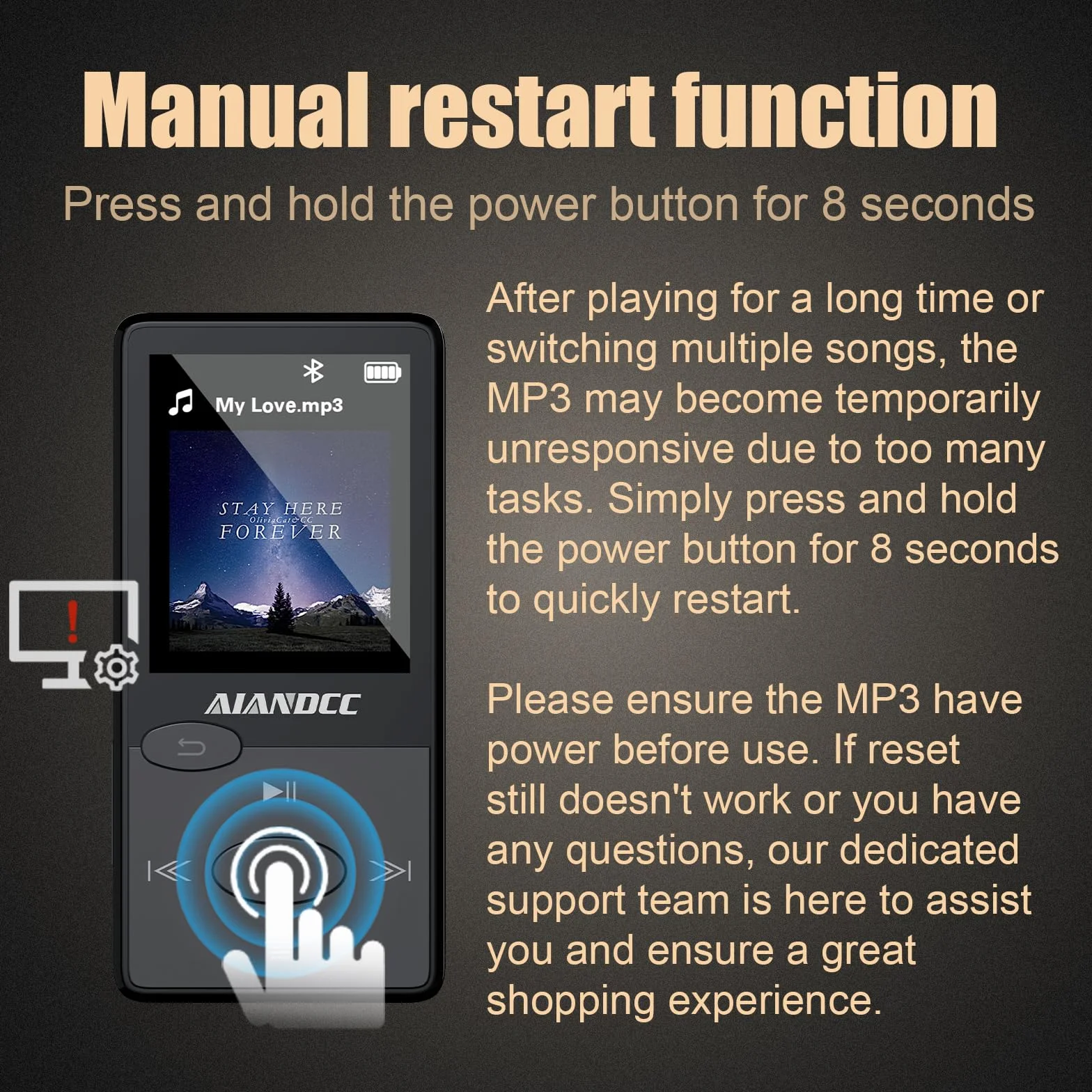 Odtwarzacz MP3 Bluetooth 5.3, dźwięk HiFi, 32 GB, czarny