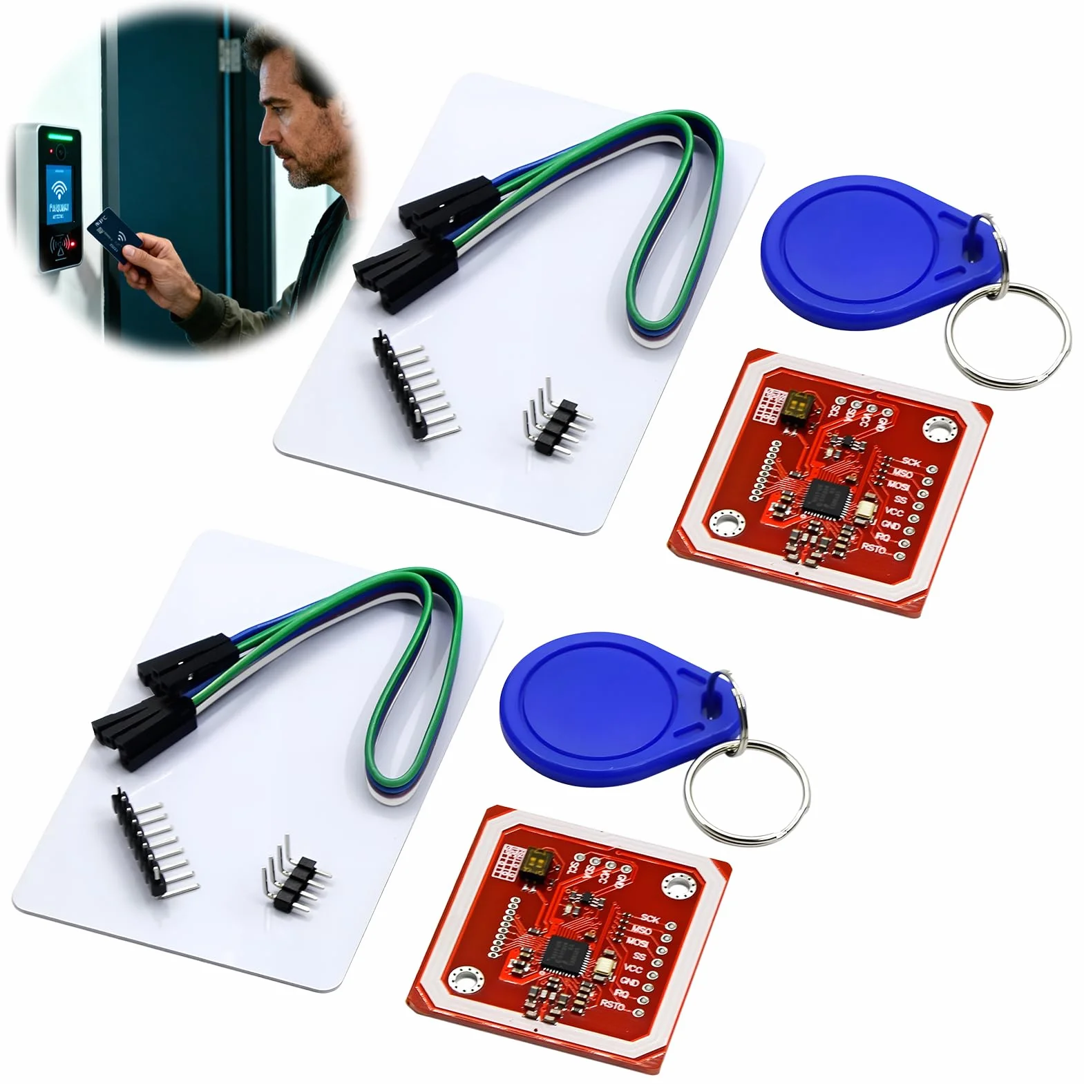 Moduł RFID PN532 V3 NFC z kartami S50, brelokiem, czytnikiem i pisarzem, kompatybilny z Android, P2P, obsługuje Mifare 1K 4K ISO/IEC14443-4 do Arduino Raspberry Pi