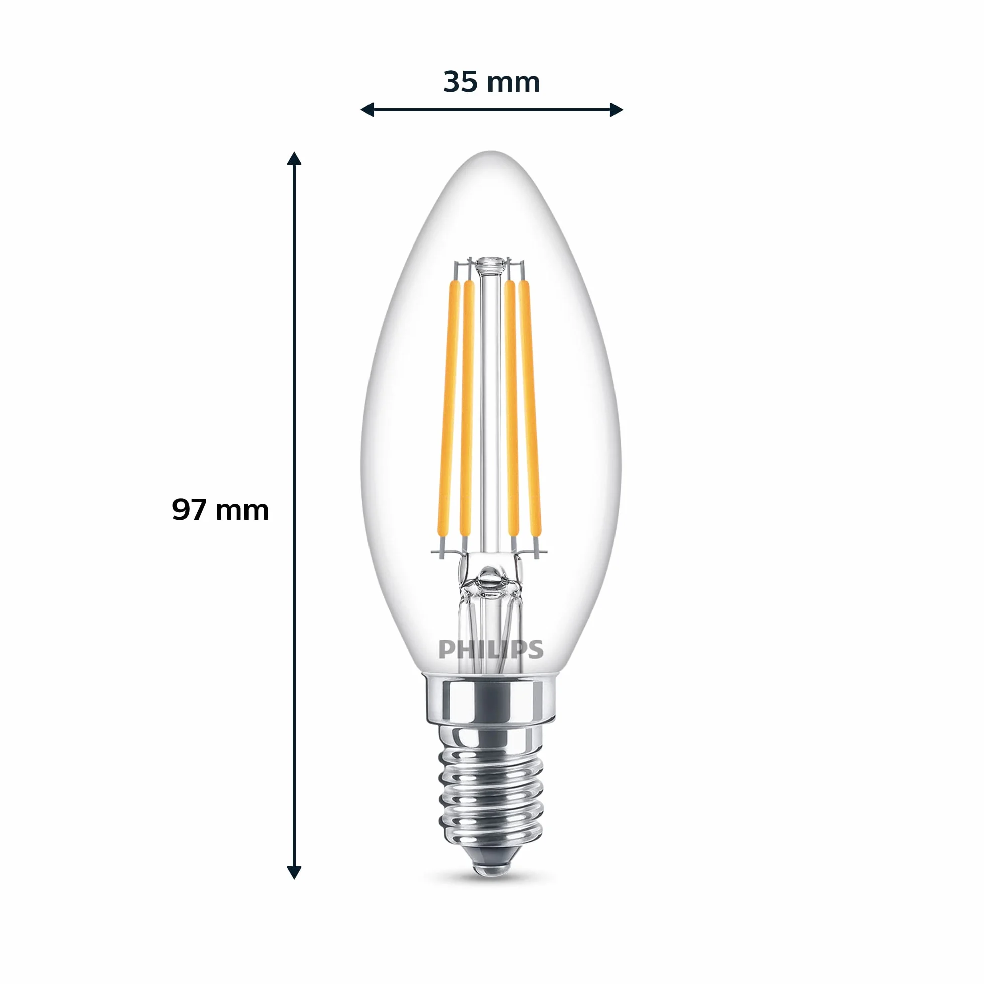 Philips LED Żarówka Świeczka E14 6,5W/60W B35, 2700 K, ciepłe białe światło, bez możliwości przyciemniania
