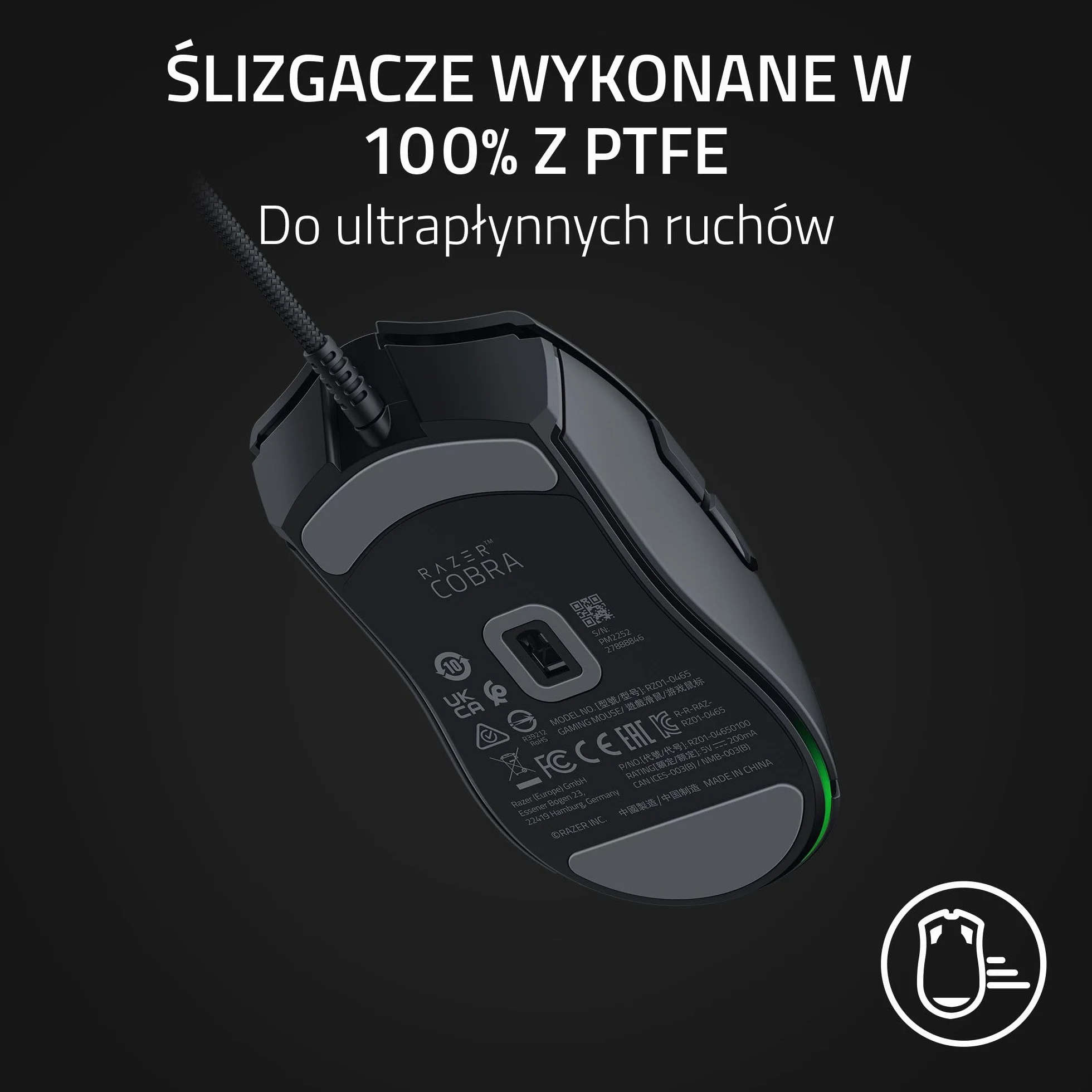 Razer Cobra przewodowa mysz do gier Chroma RGB 57 g optyczne przełączniki Gen-3 oświetlenie chromowe