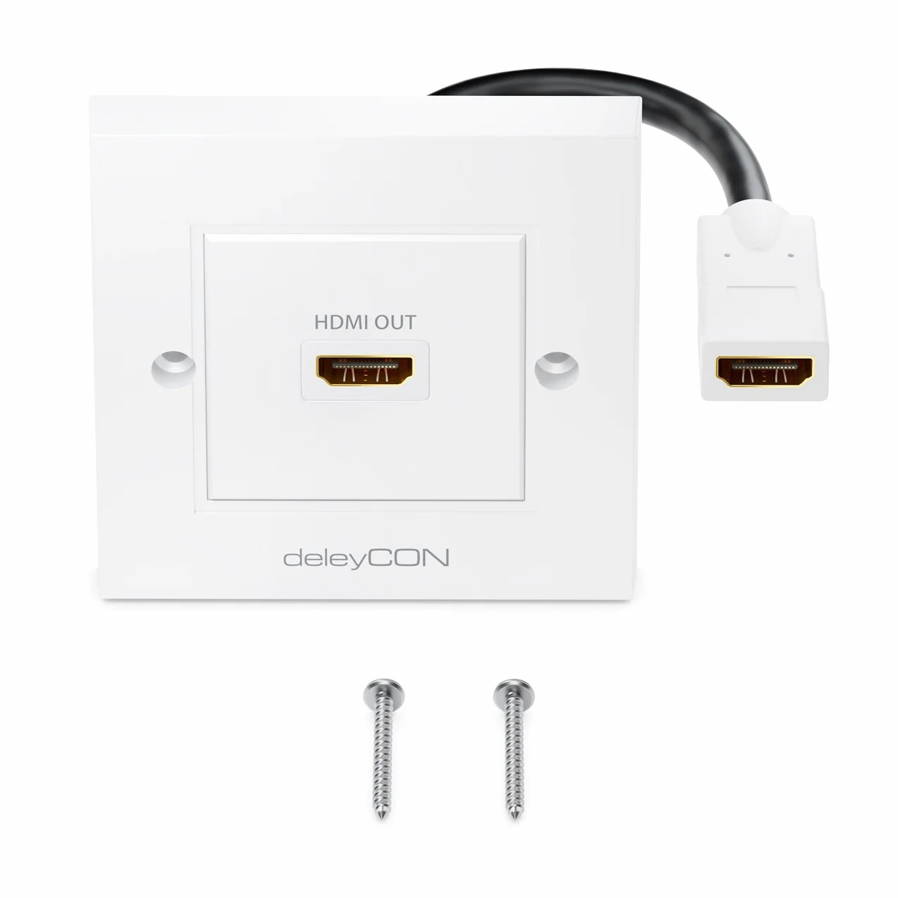 deleyCON gniazdo HDMI gniazdo ścienne 1x port HDMI montaż podtynkowy 3D FULL HD HDTV 4K 2160p