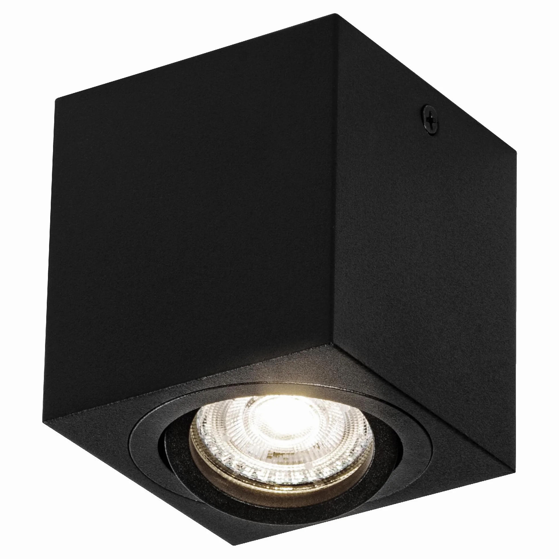 OSRAM Spot Surface Square montowana na suficie spot, czarna, z oprawką GU10, może być wyposażony w zwykłą lub inteligentną lampę LED, elastyczny kąt rozsyłu, stopień ochrony IP20, wysokiej jakości