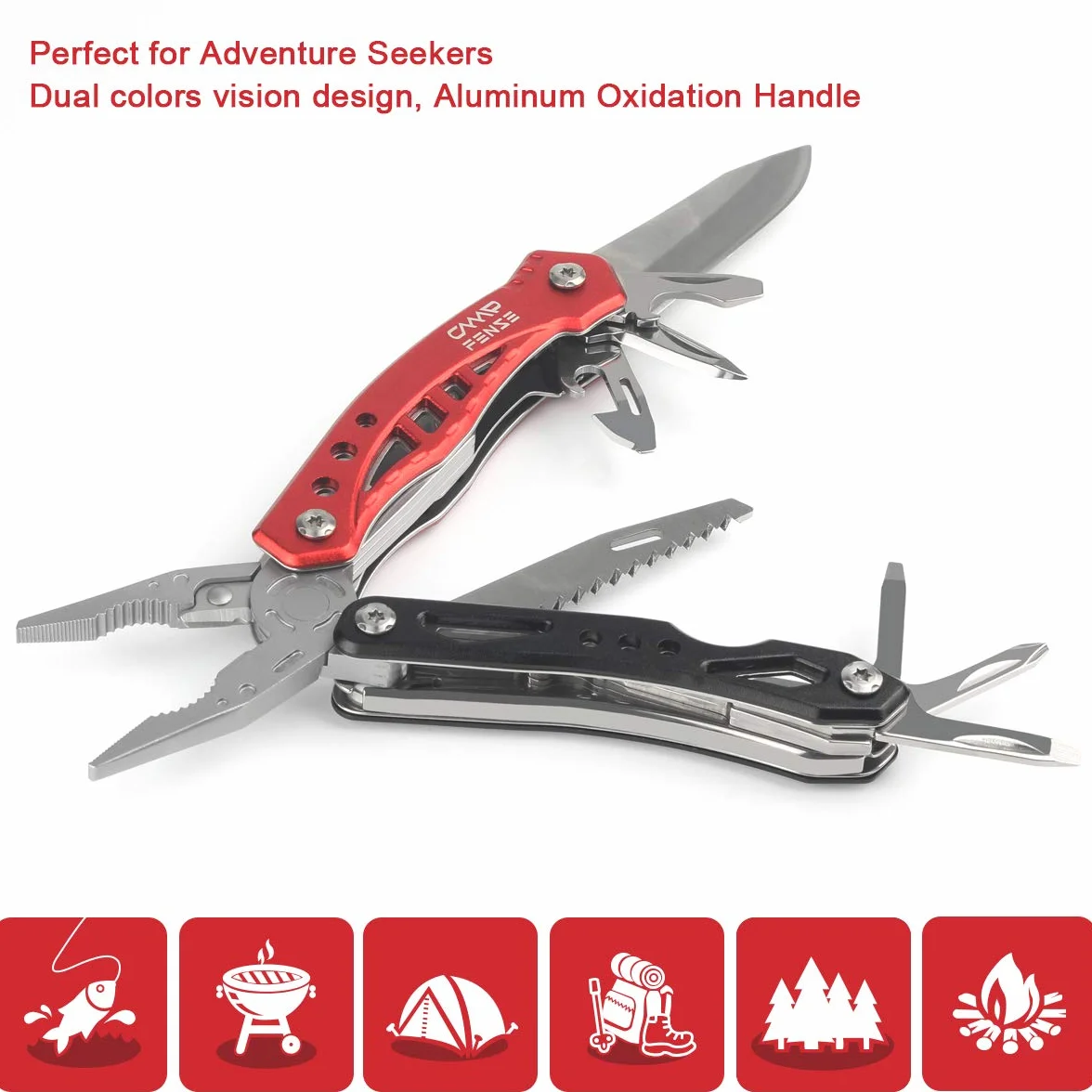 Wielofunkcyjny scyzoryk/szczypce - wielofunkcyjne narzędzie 12 w 1, Nóż składany Nóż kieszonkowy - Swiss Army Knife Wędkarstwo