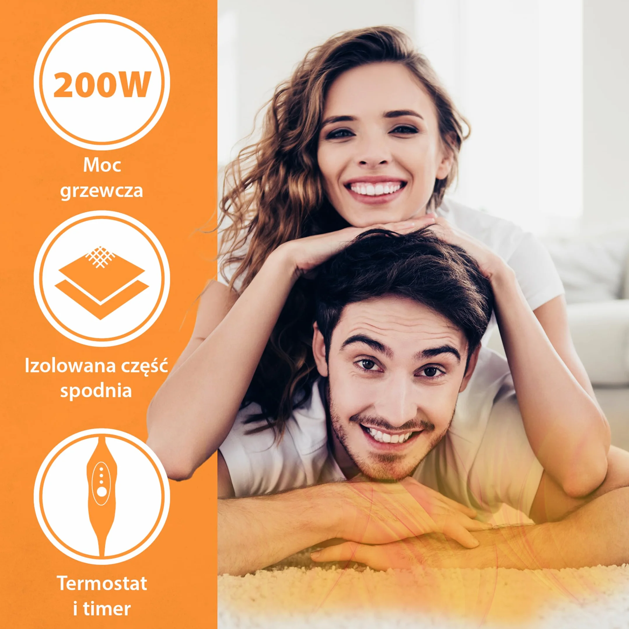 Mi-Heat Podgrzewana podkładka pod Dywanik 100 x 140 cm – pod dywan Ogrzewanie Dywan ogrzewany Wycieraczka Dywan grzewczy do 30°C – 3 poziomy ogrzewania i timer