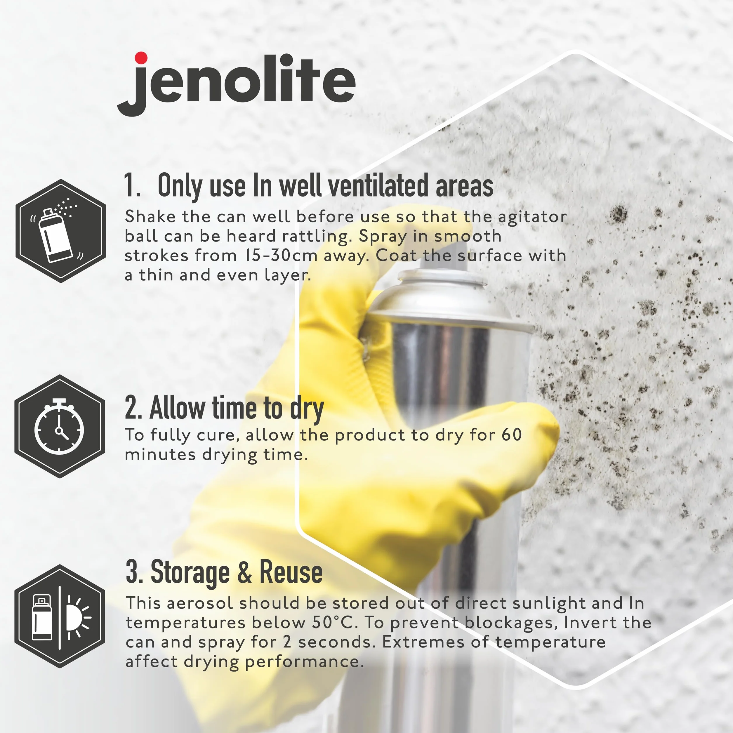 JENOLITE Farba w sprayu blokująca plamy | Biała | 400ml | Odporna na wilgoć farba do ścian i sufitów | Natychmiast blokuje plamy | Sprawdzony wybór zapewniający długotrwałą ochronę przed plamami