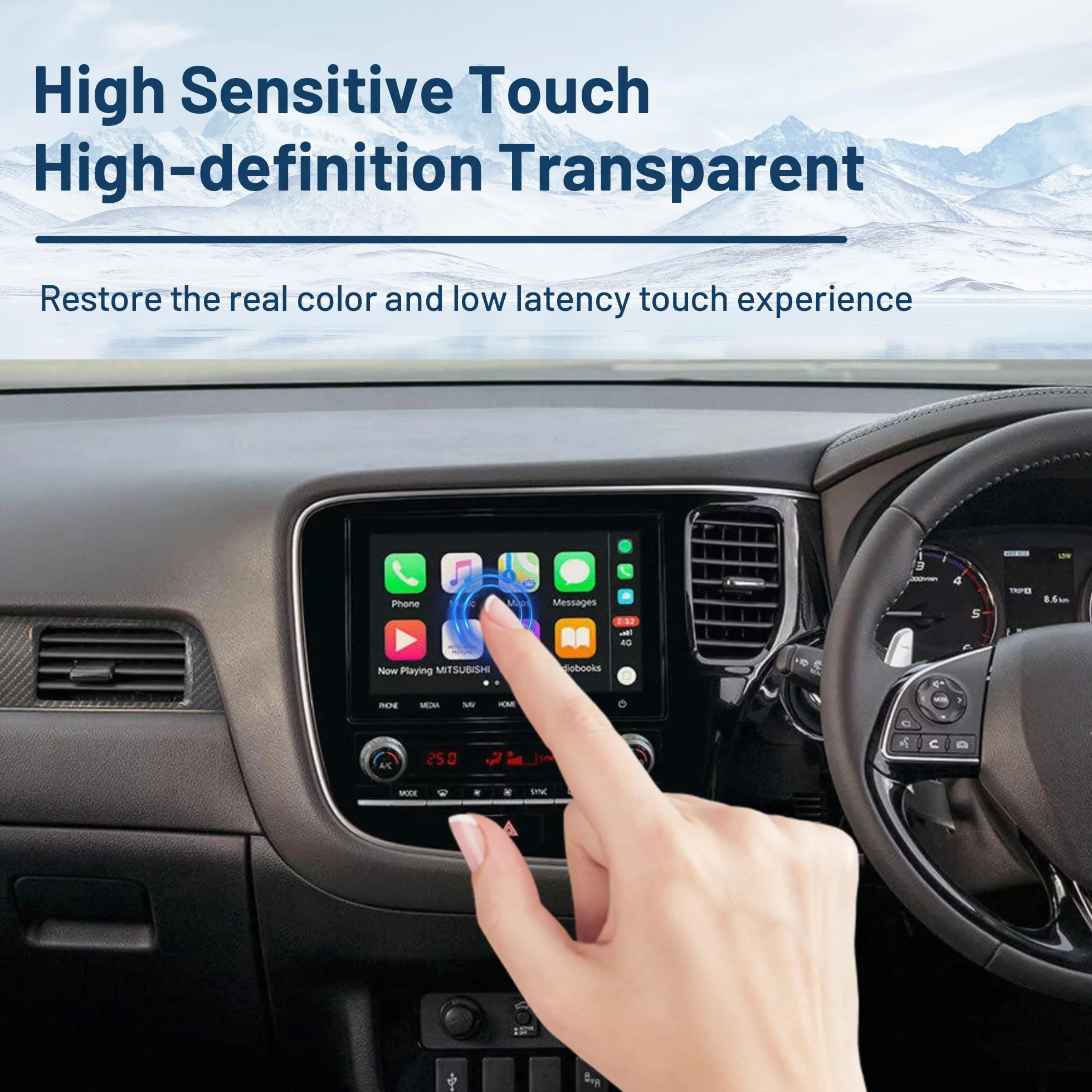 8-calowy ekran dotykowy szklany Digitizer do Mitsubishi Outlander 2019-2022 radio samochodowe NAV monitor LCD