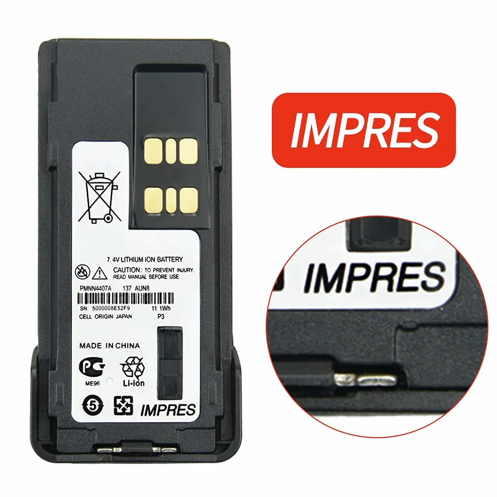 PMNN4407A IMPRES Bateria do Motorola XPR3300 XPR3500 XPR7350 XPR7380 APX 1000 DP4800 XiR P8668 Bateria zamienna do radia dwukierunkowego
