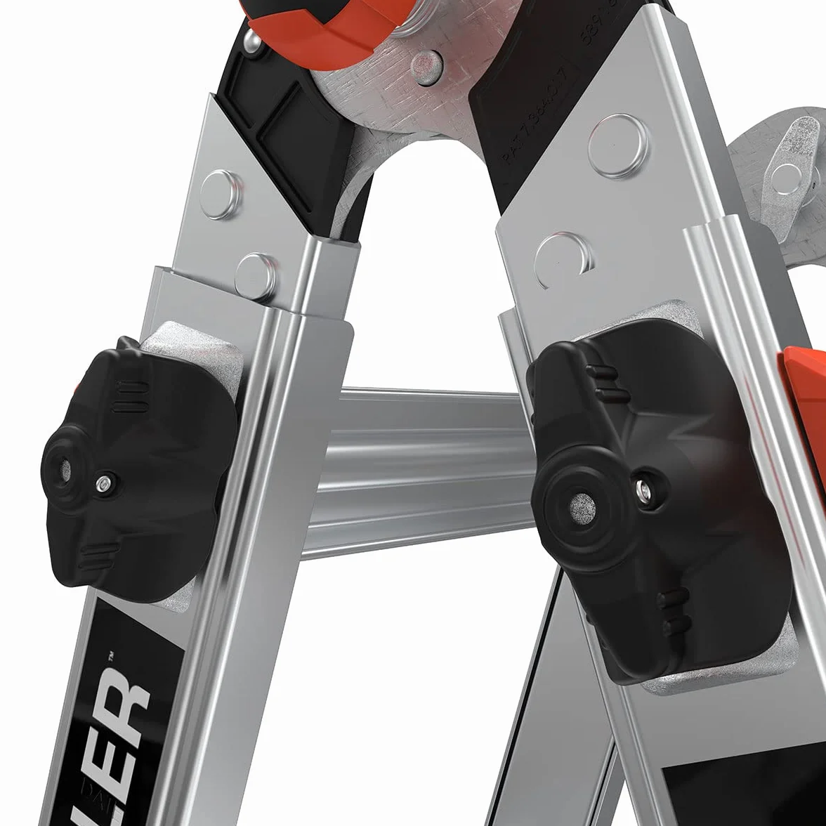Leveler Aluminum Articulated extendable Ladder with Ratchet Levelers (M17 4x4 Steps)