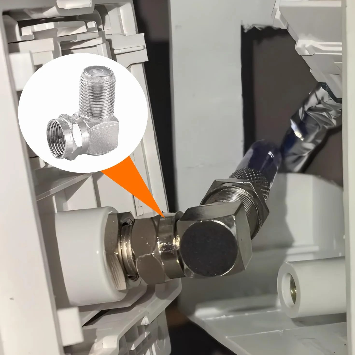 Adapter Kątowy Typu F Niklowany 10 Sztuk