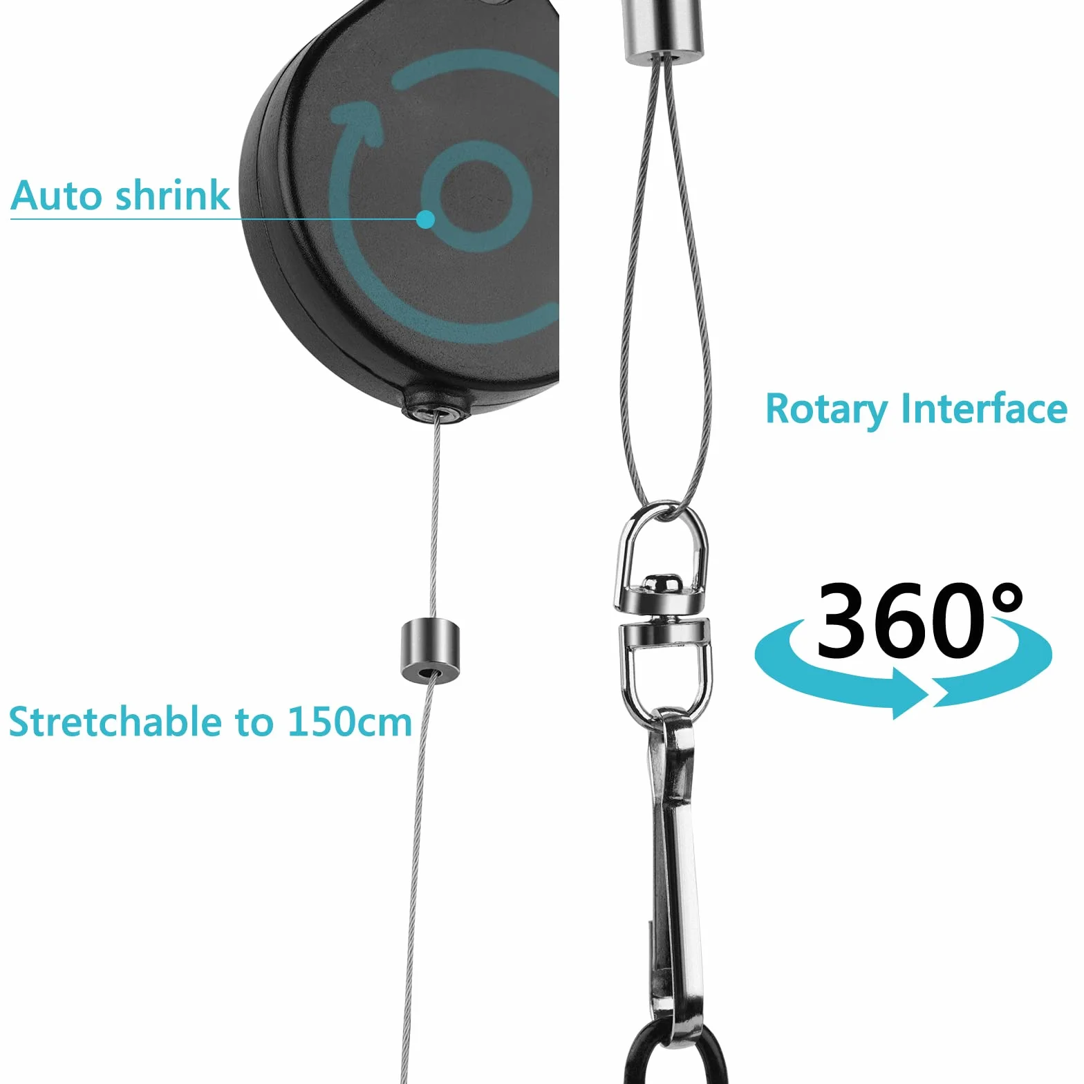 Geekria VR Zarządzanie kablami kompatybilne z Quest 2/Rift S/Valve Index/HTC Vive/Vive Pro/HP Reverb G2/PSVR Akcesoria VR, system chowanych kół pasowych VR bez wierteł 6 paczek