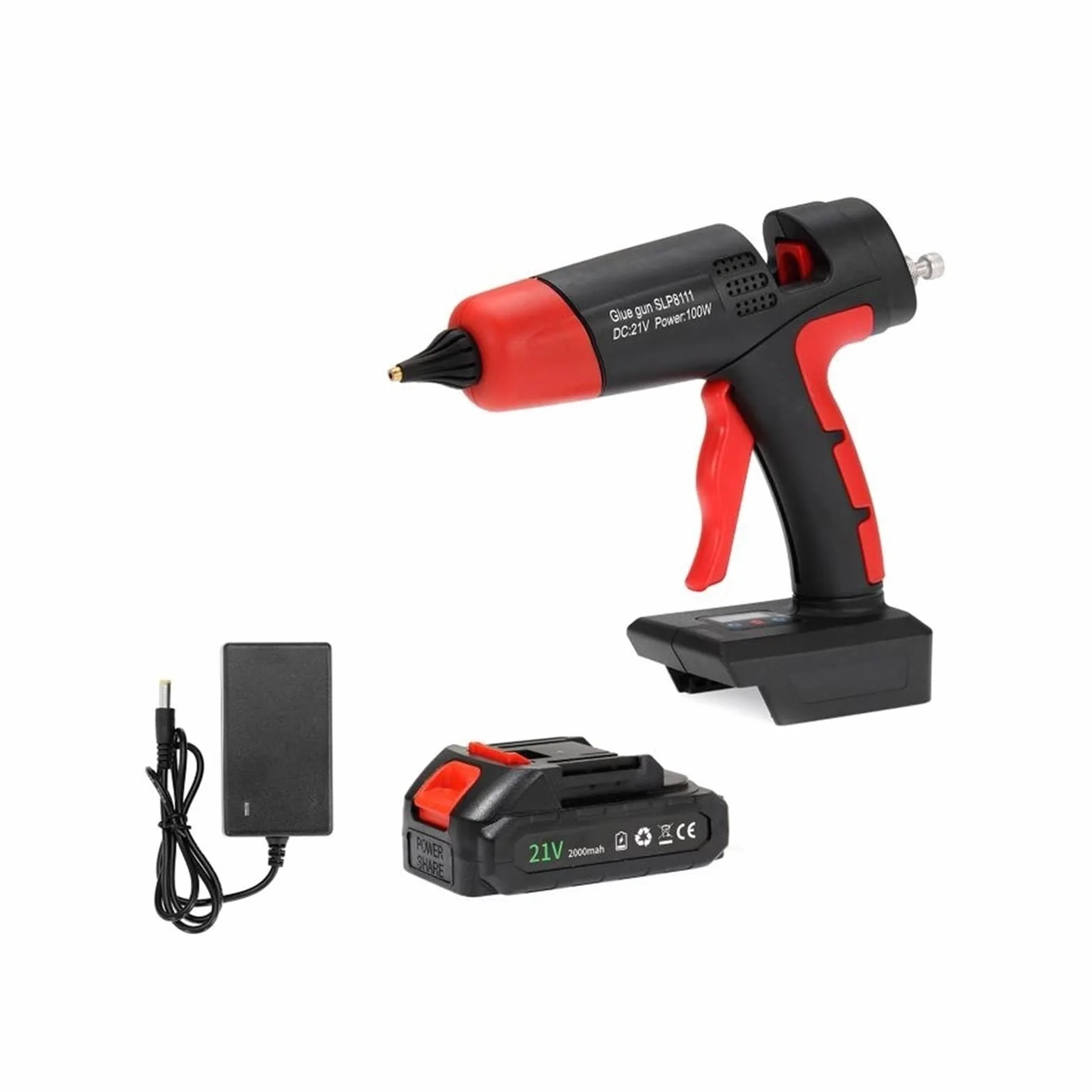 Pistolet Do Kleju Na GorąCo Pistolet do klejenia na gorąco akumulator litowo-jonowy miedziana dysza strona główna gorąca wiatrówka DIY narzędzia do naprawy(2)