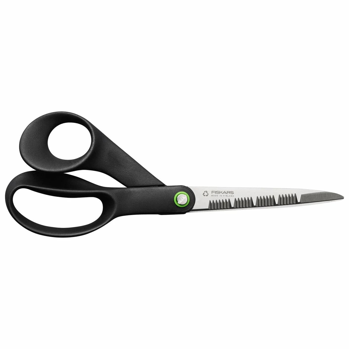 Fiskars Nożyce szefa kuchni ReNew, długość: 21 cm, stal nierdzewna z recyklingu/plastik z recyklingu, funkcjonalny kształt, czarne, 1074545