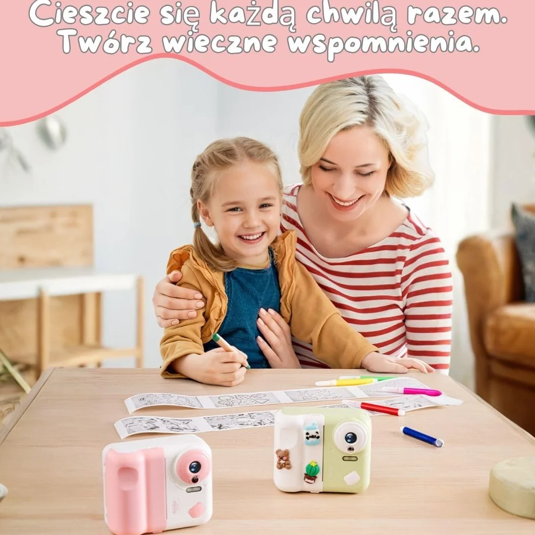 Aparat cyfrowy dla dzieci Instantanea SMILE ITEMS z natychmiastowym drukowaniem, 32 GB, różowy