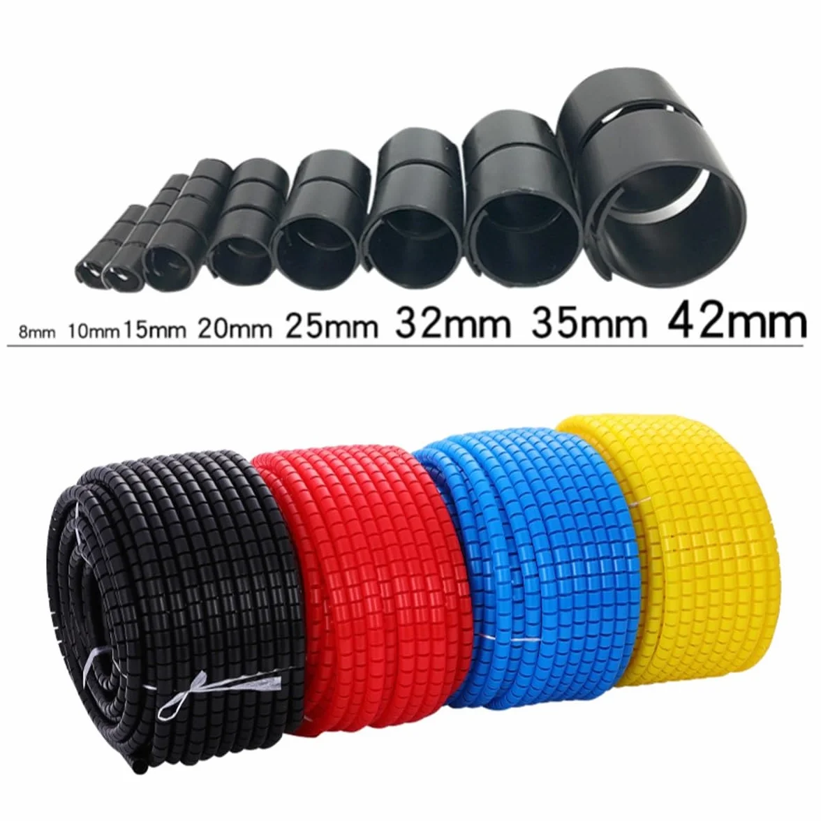 Osłona ochronna kabla, 1 szt. 30mm 35mm średnica rury spiralna linia kablowa spiralny nawijający przewód organizator rur(Grey,30mm 10 Meters)