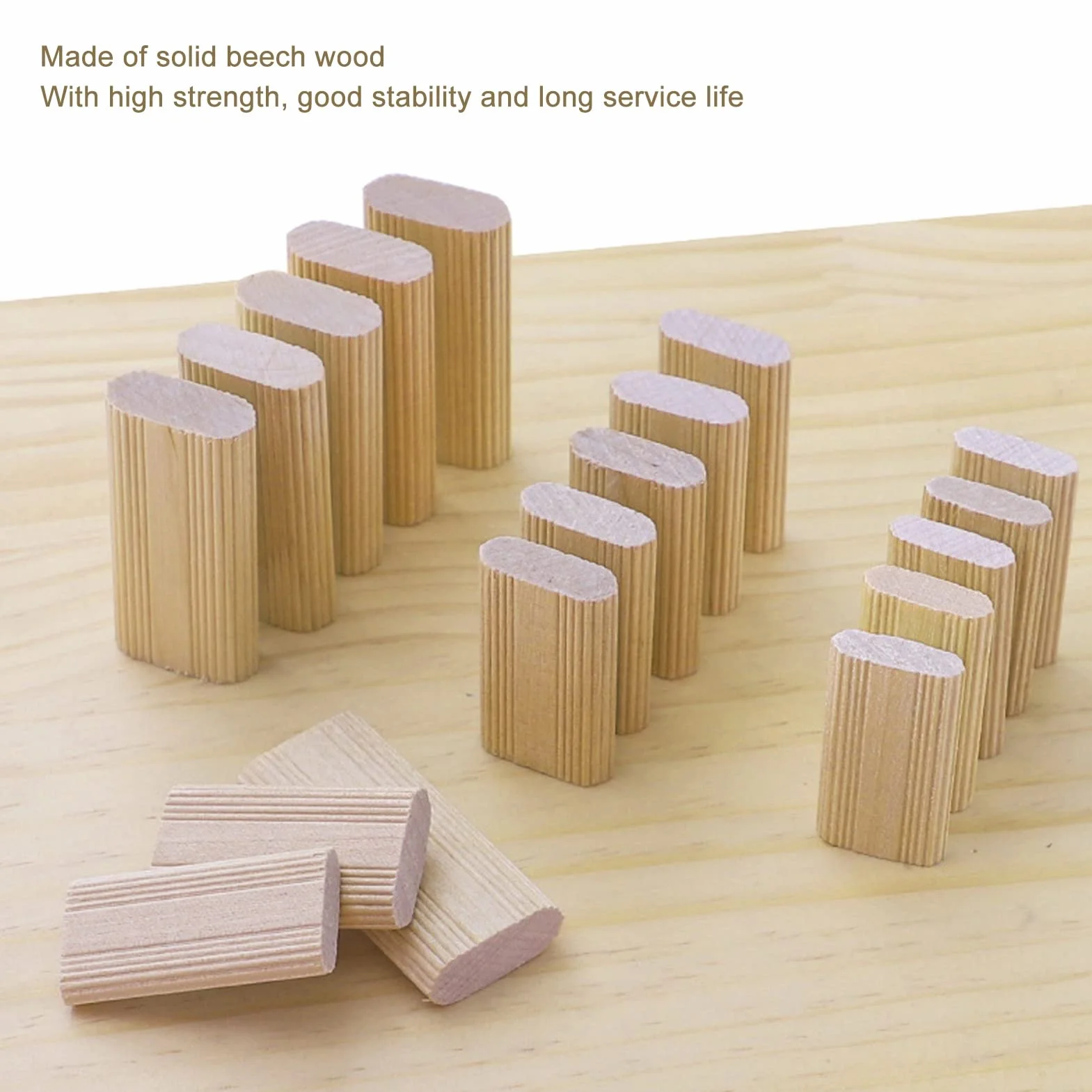 Kołek rozporowy, 50 szt. Kołki rozporowe drewniane 10x50mm lite drewno bukowe kołki domino kwadratowe do łączenia mebli stolarskich