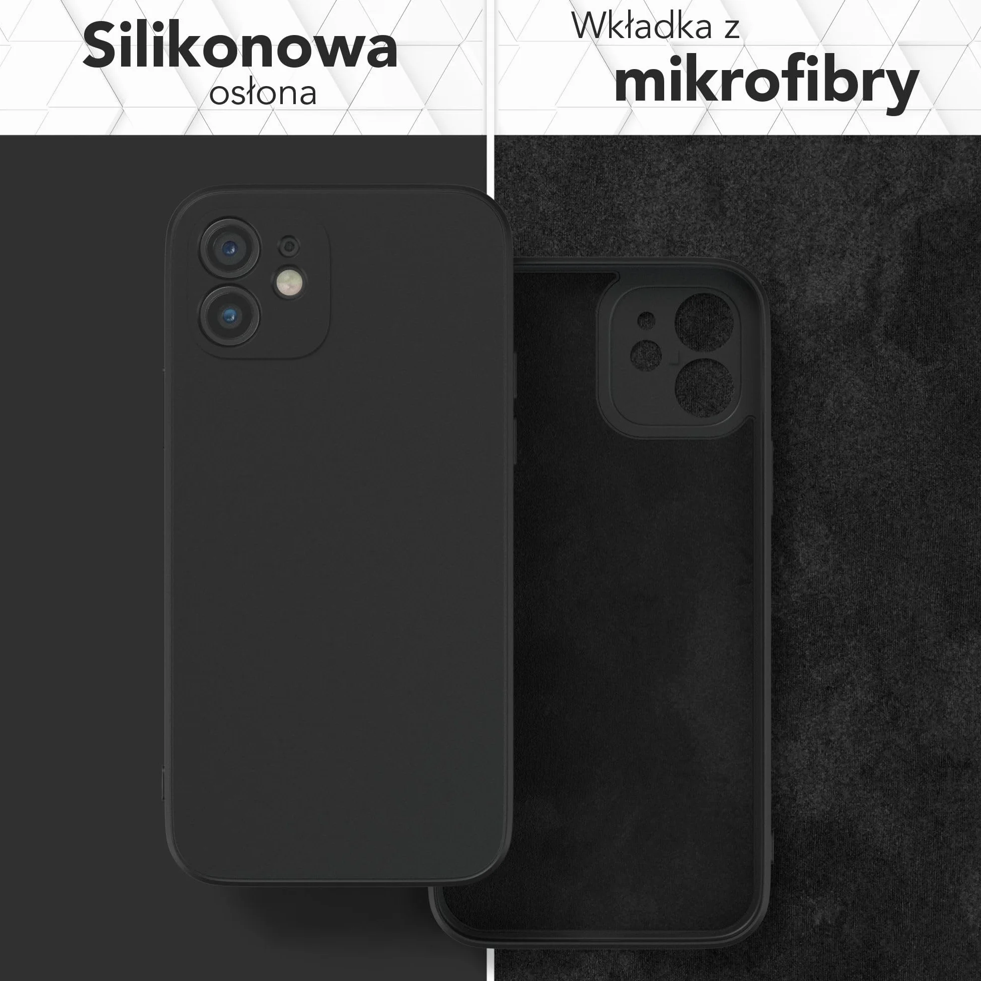 EAZY CASE - Silikonowe etui na telefon iPhone 12 Soft, wstrząsoodporne etui na telefon Etui ochronne z ochroną aparatu Cienka warstwa ochronna Premium TPU Bumper na telefon w Czarny