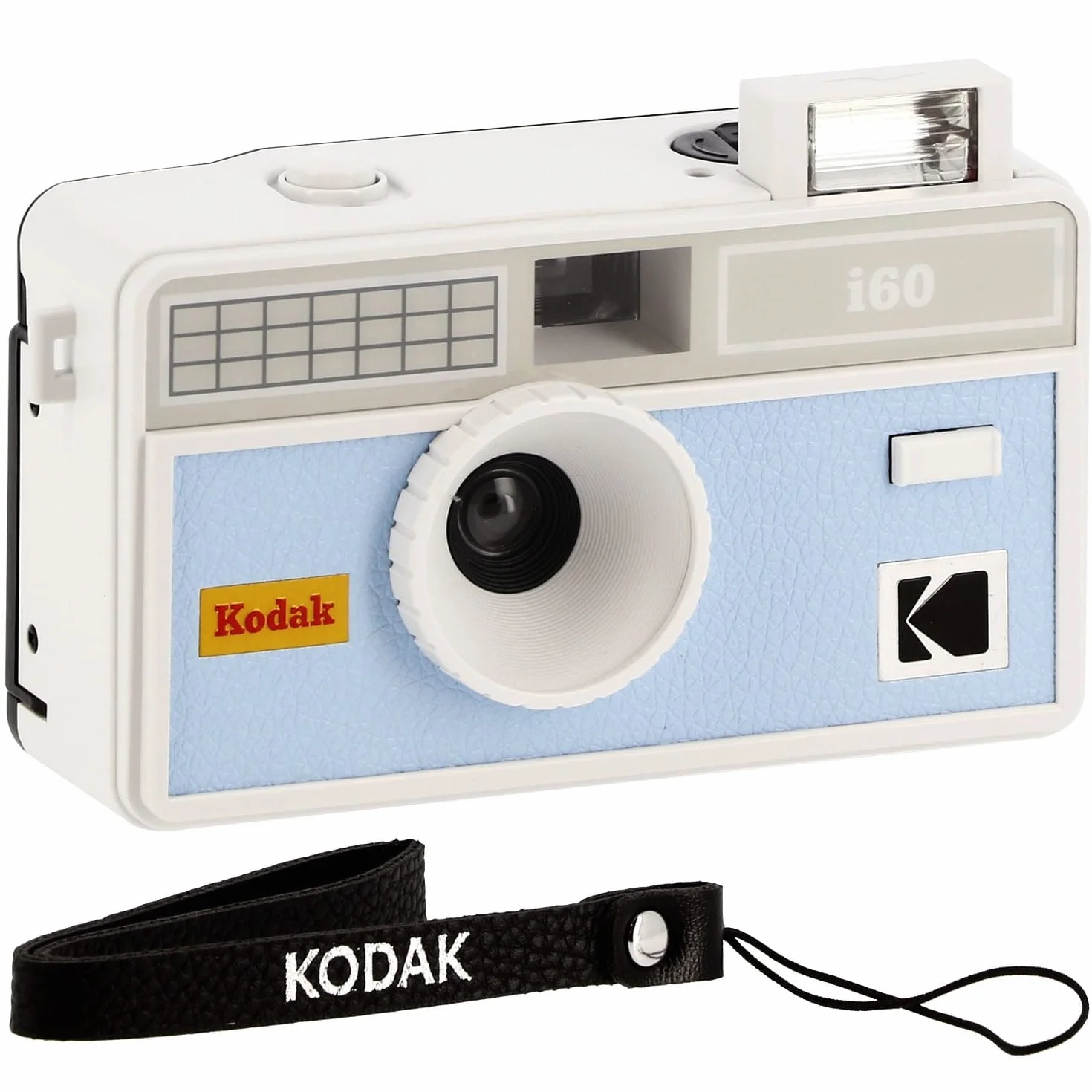 Kodak Kamera filmowa wielokrotnego użytku i60 35 mm - styl retro, bez ostrości, wbudowana lampa błyskowa, naciśnij i wyskakująca lampa błyskowa (Baby Blue)