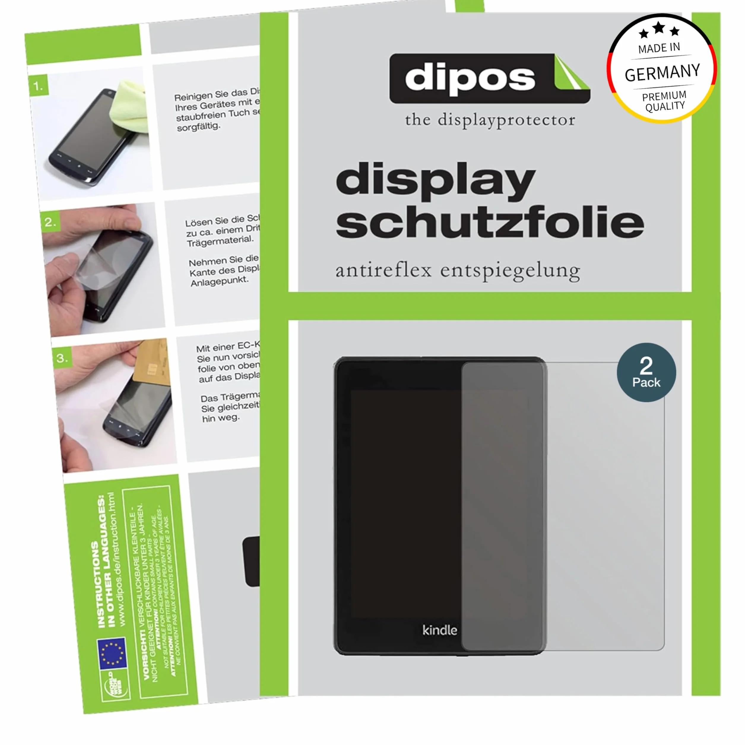dipos I 2x matowy ochraniacz ekranu kompatybilny z Amazon Kindle Paperwhite (2021) folia ochronna
