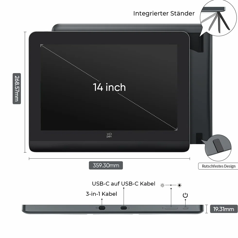 XPPen Artist Pro 14 Gen 2 tablet graficzny 14 cali laminowany ekran rysik 16K bezakumulatorowy