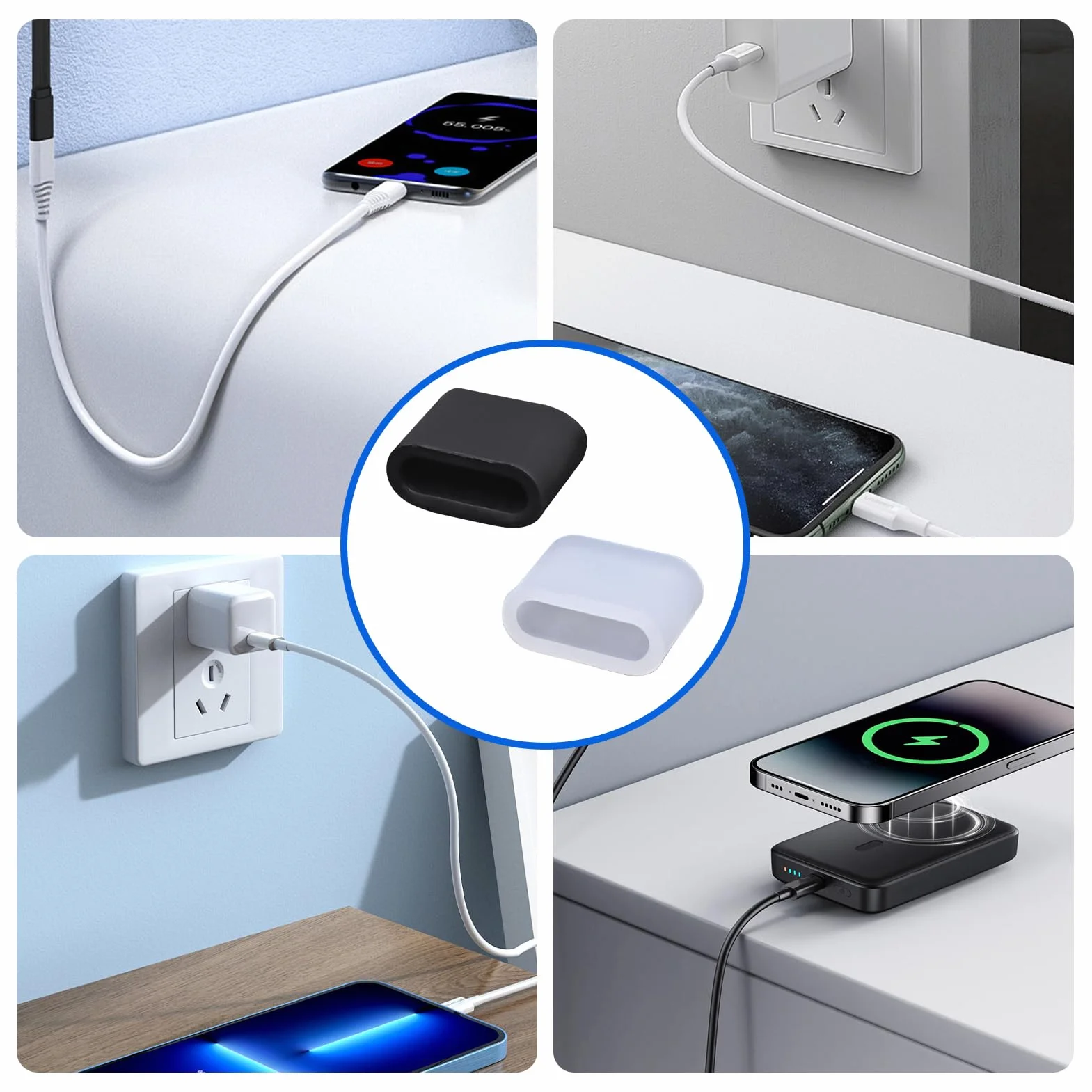 Nasadka ochronna USB-C 20 sztuk, pyłoszczelna osłona kabla, zaślepki USB typu C (czarna)
