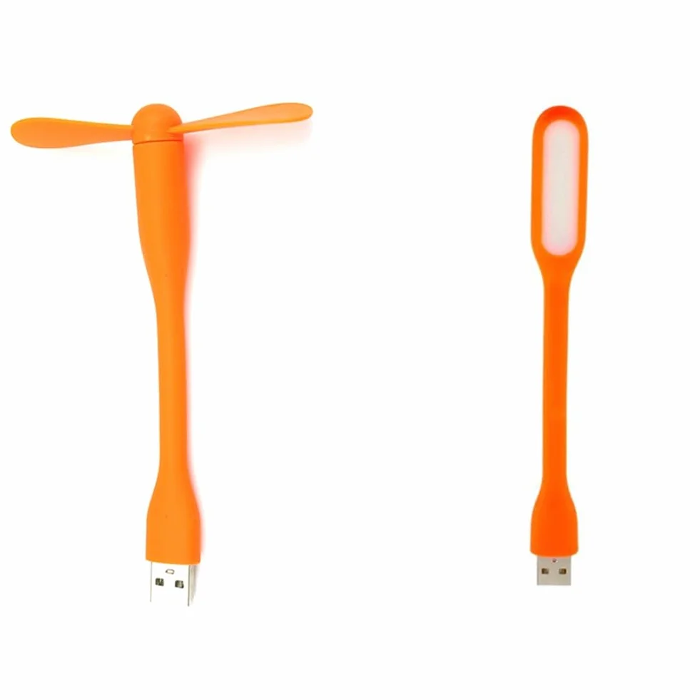 Wielofunkcyjny Mini Wentylator Biurkowy USB z Uniwersalną Lampką USB EnergooszczęDna PrzenośNa Lampka LED, PomarańCzowa
