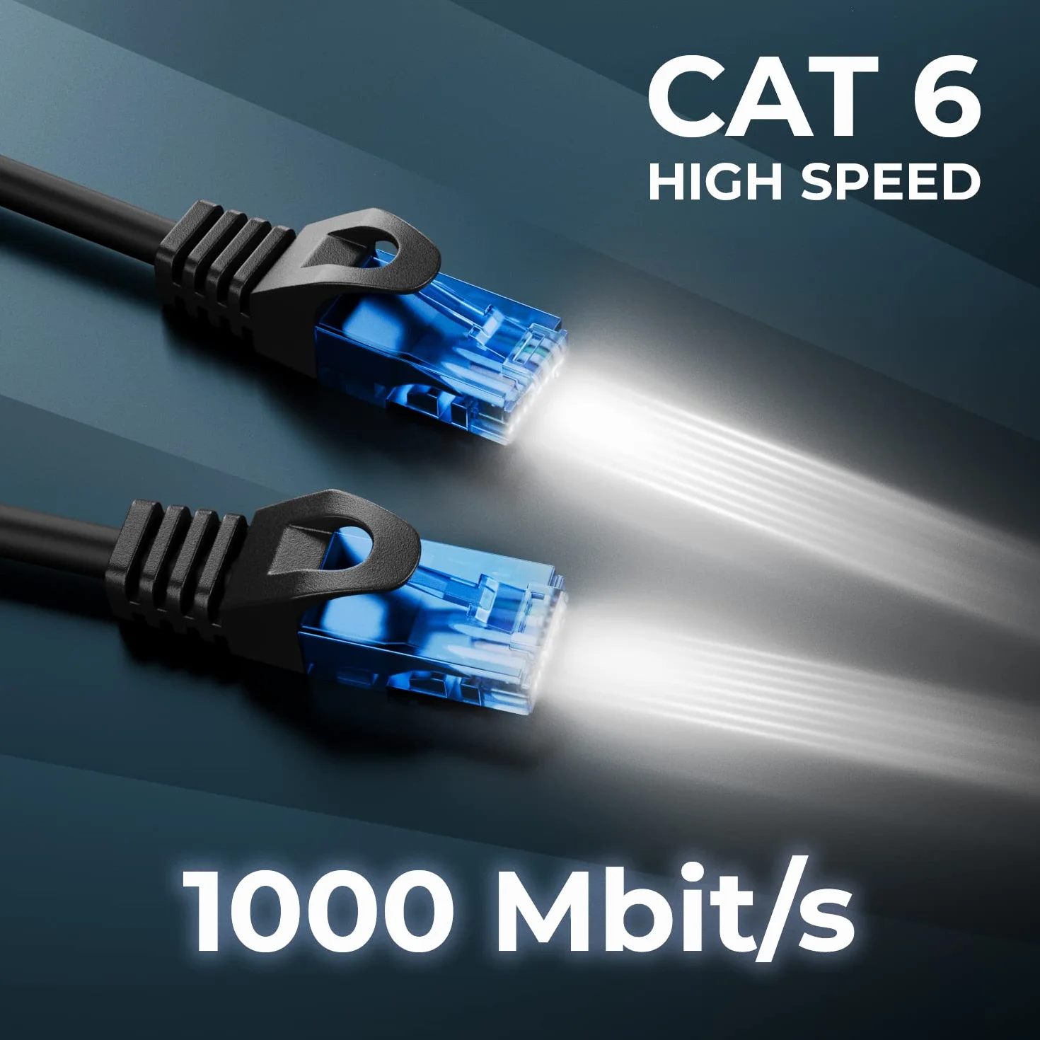 deleyCON CAT6 Kabel Sieciowy Zestaw 10x 0,5m U-UTP RJ45 LAN Ethernet Czarny