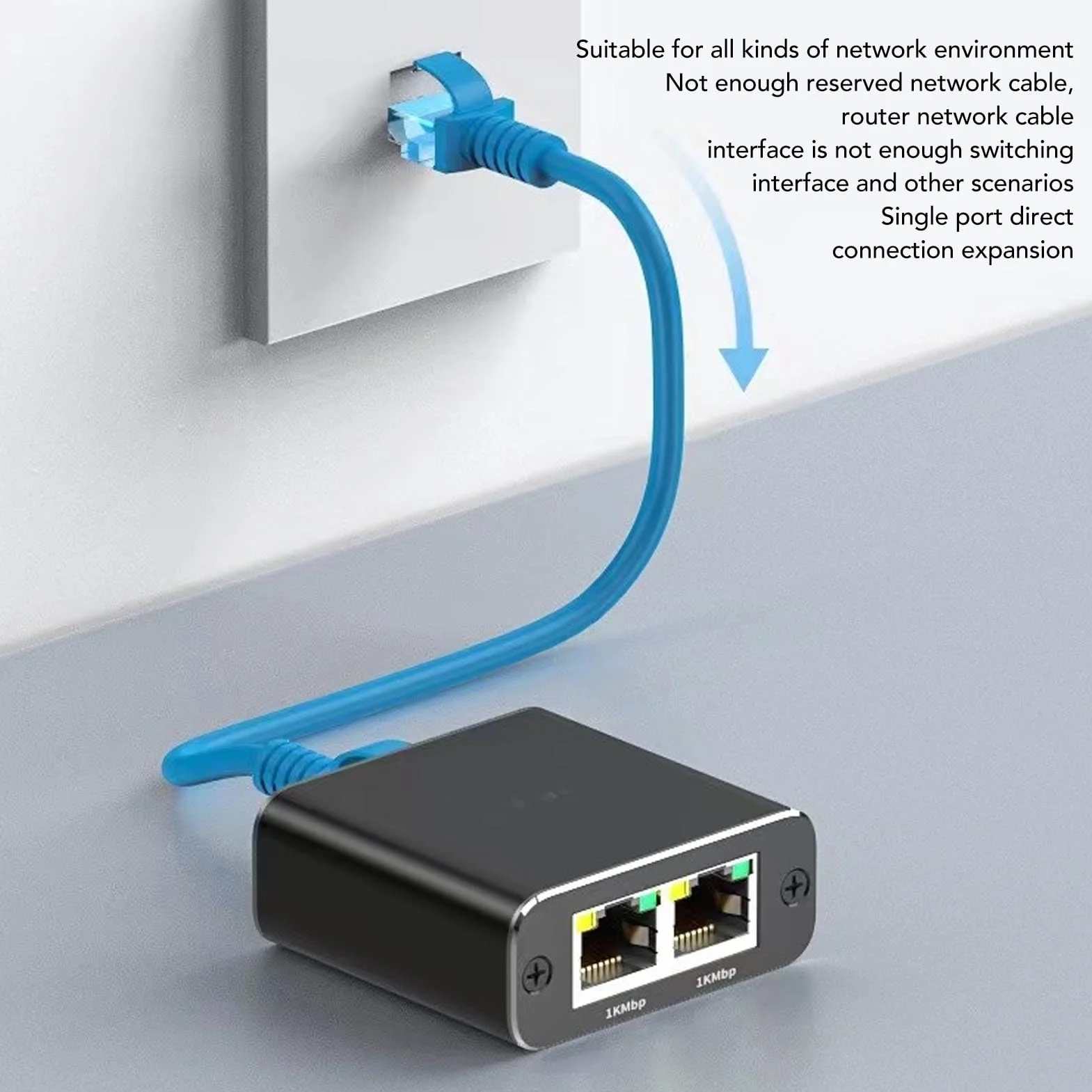 Gigabitowy Adapter Sieciowy RJ45, Rozdzielacz Kabla Ethernet 1 do 2, Cat5, Cat5e, Cat6, Cat7, Złącze Rozszerzenia Sieciowego RJ45, Dwa Urządzenia udostępniają Rozdzielacz