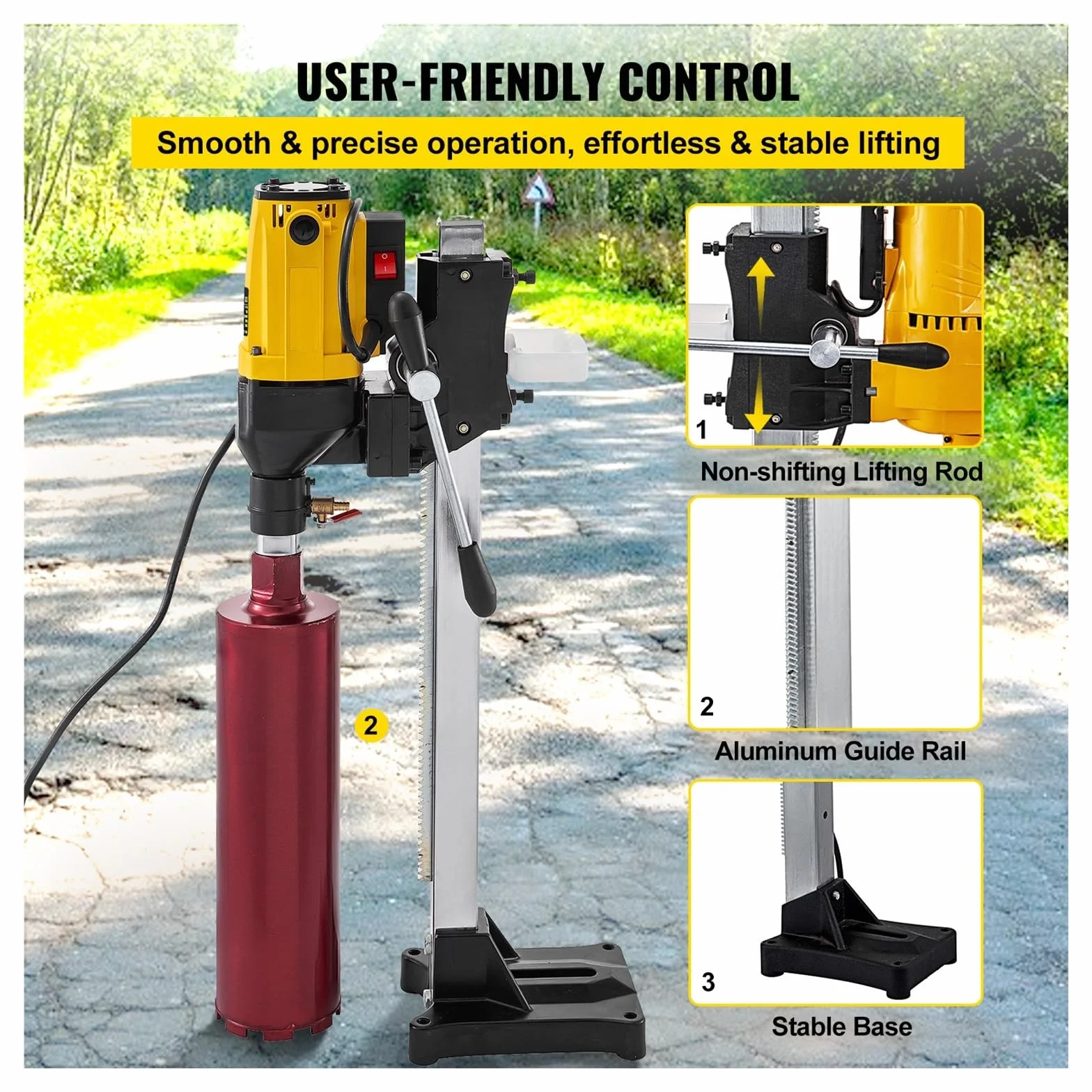 2180W diamentowa wiertnica rdzeniowa 160mm 180mm wiertła ręczna/stojak przemysłowa mokra elektryczna wiertarka rdzeniowa do betonu | [](160mm)