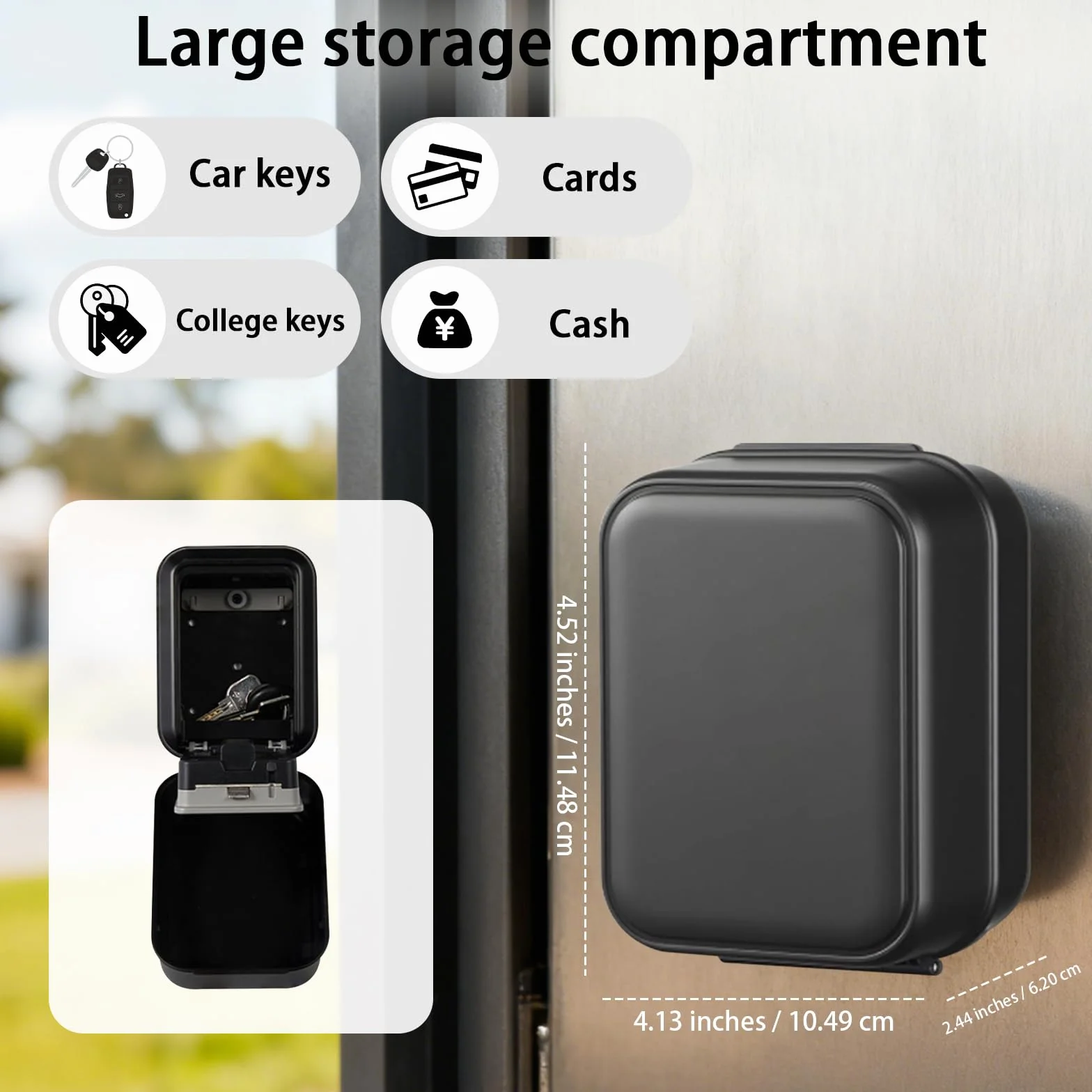 Inteligentny sejf na klucze – skrzynka na zamek Bluetooth z aplikacją TTLock i 12-cyfrowym kodem PIN, odporny na warunki atmosferyczne sejf na klucze do domu, garażu, mieszkania i zakwaterowania