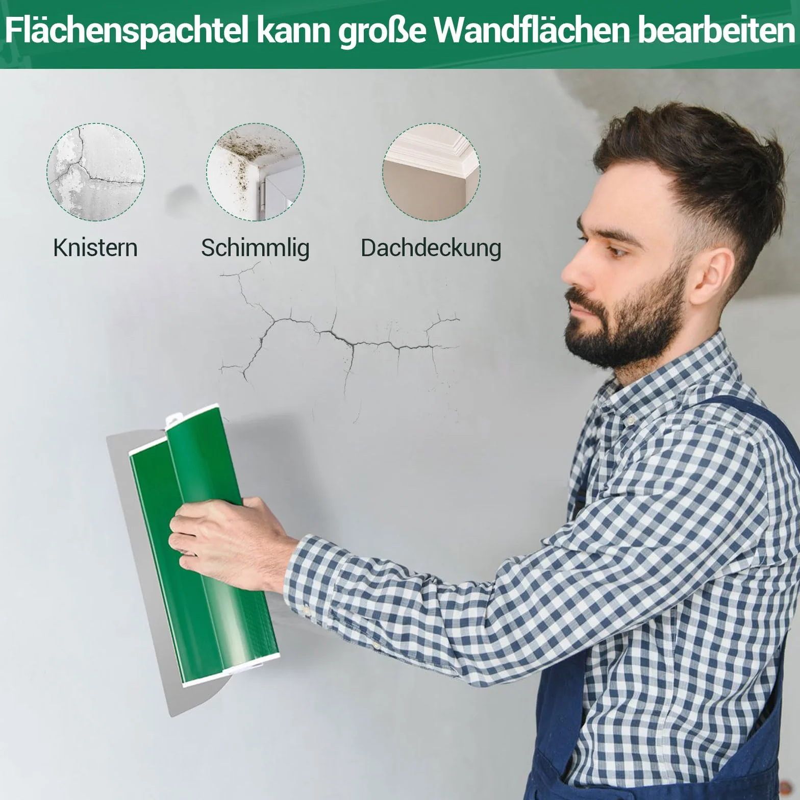 250 mm szpachelka do powierzchni ze stali nierdzewnej, szpachla fasadowa, narzędzie z ergonomicznym uchwytem Z, ostrze ze stali nierdzewnej, szpachelka ścienna do suchej zabudowy, tapeta (250
